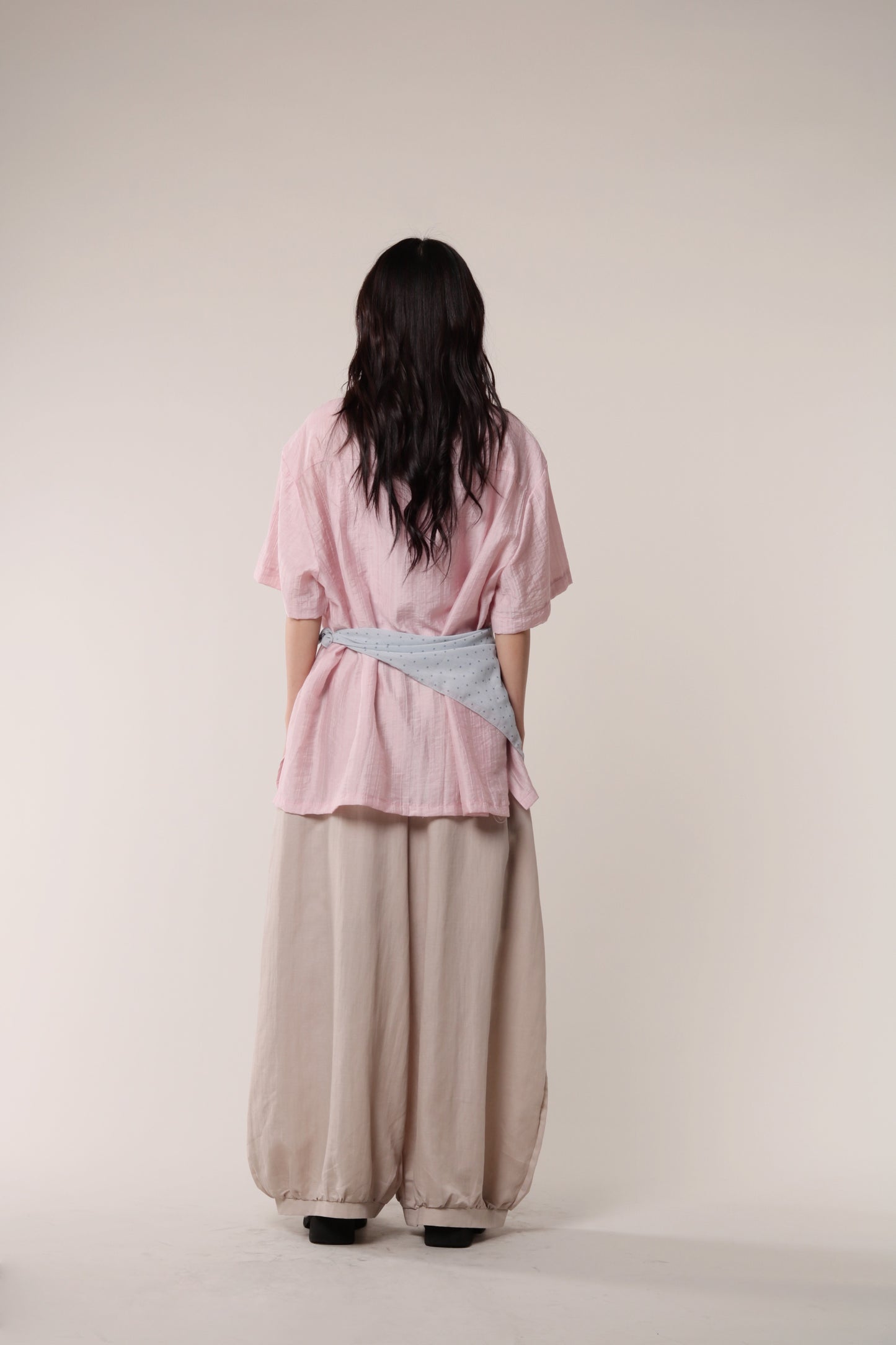 Linen Bubble Pants (Beige)