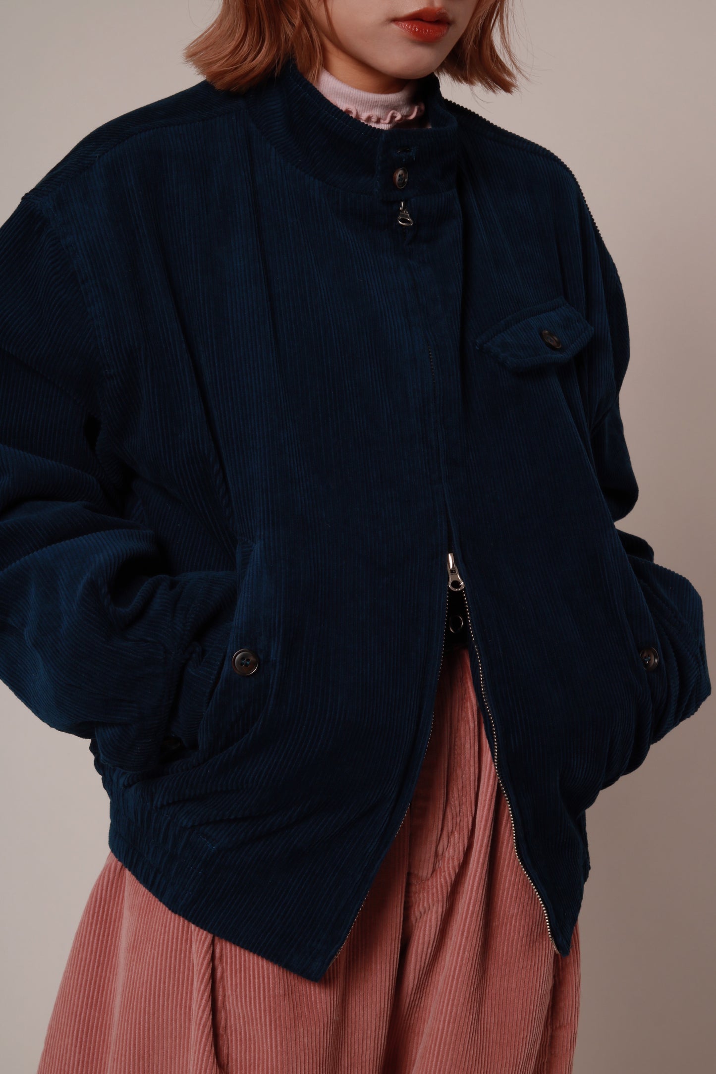 Unisex Corduroy Jacket (Navy)