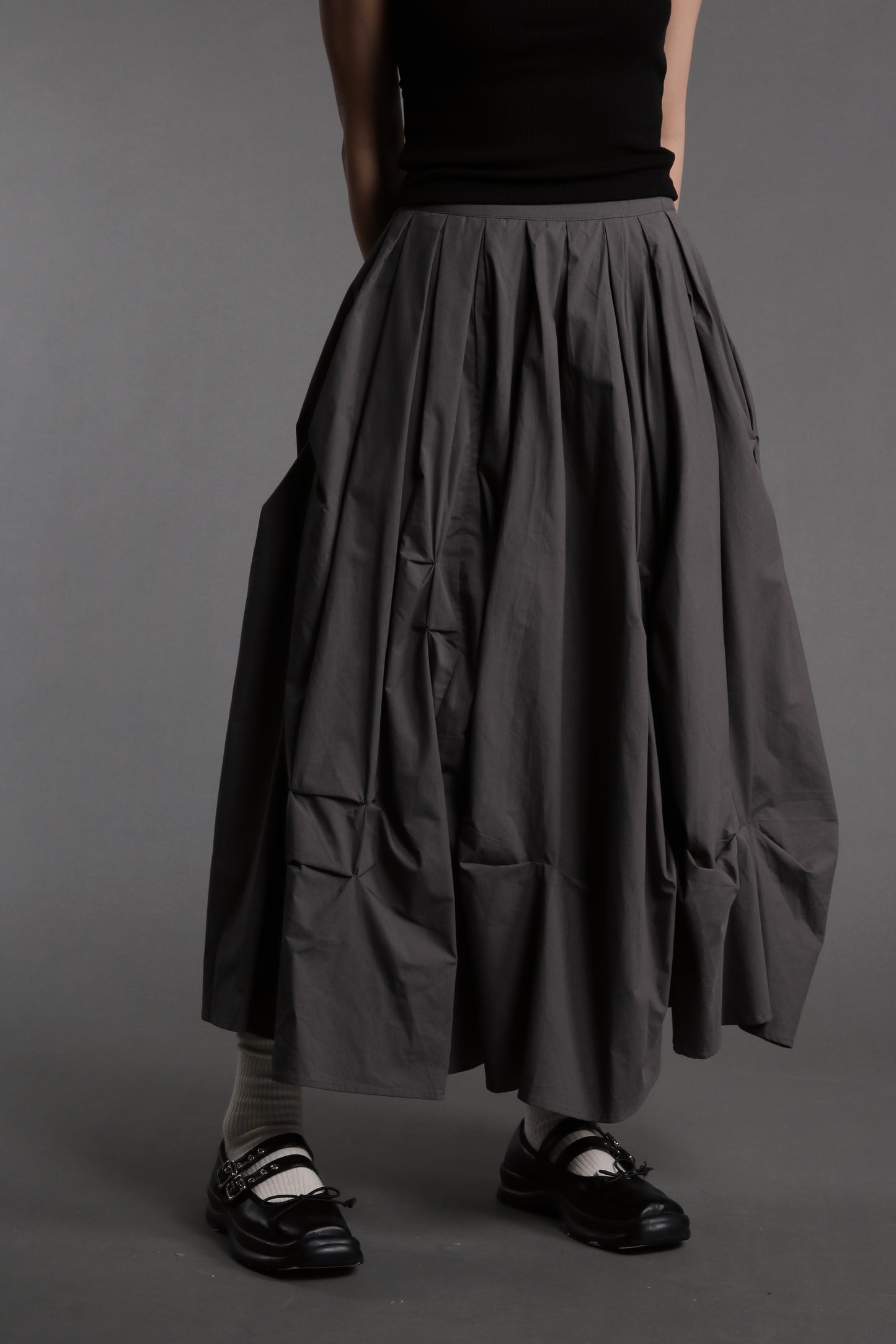 Doll Gathered Skirt (Charcoal)