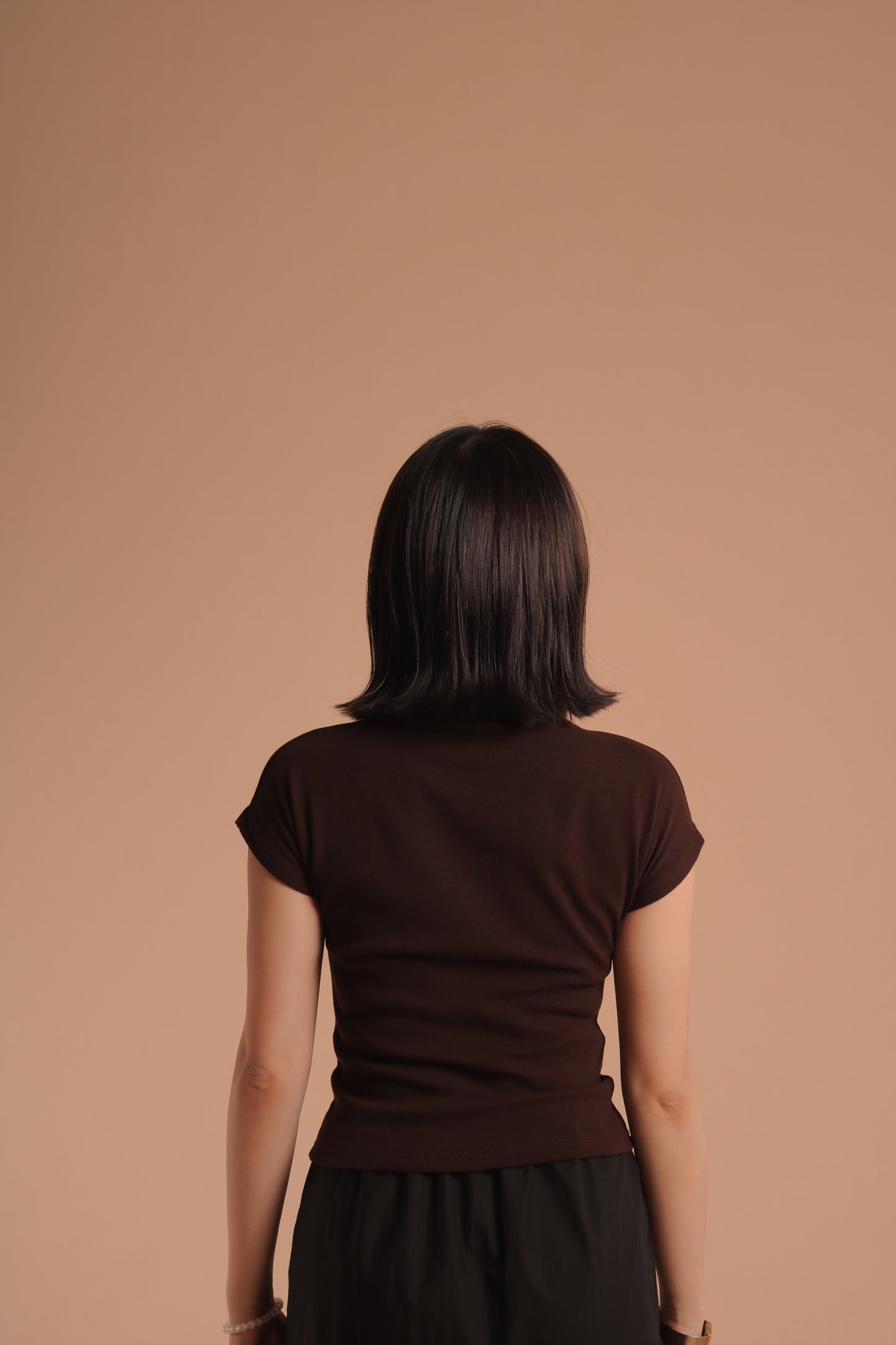 Cap Sleeve Tee (Brown)