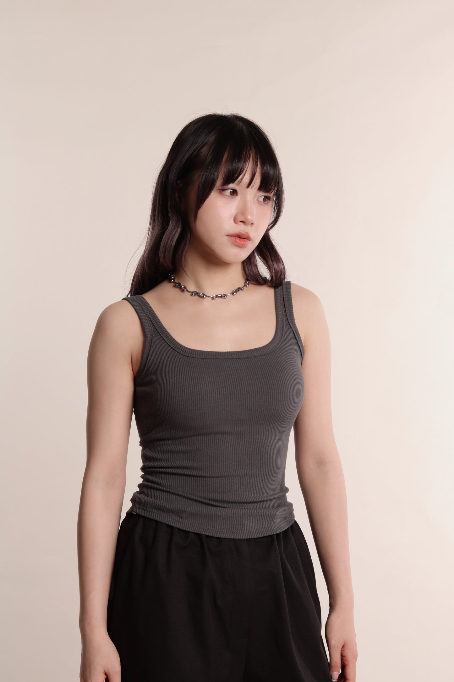 Square Neck Bra Top (Charcoal)