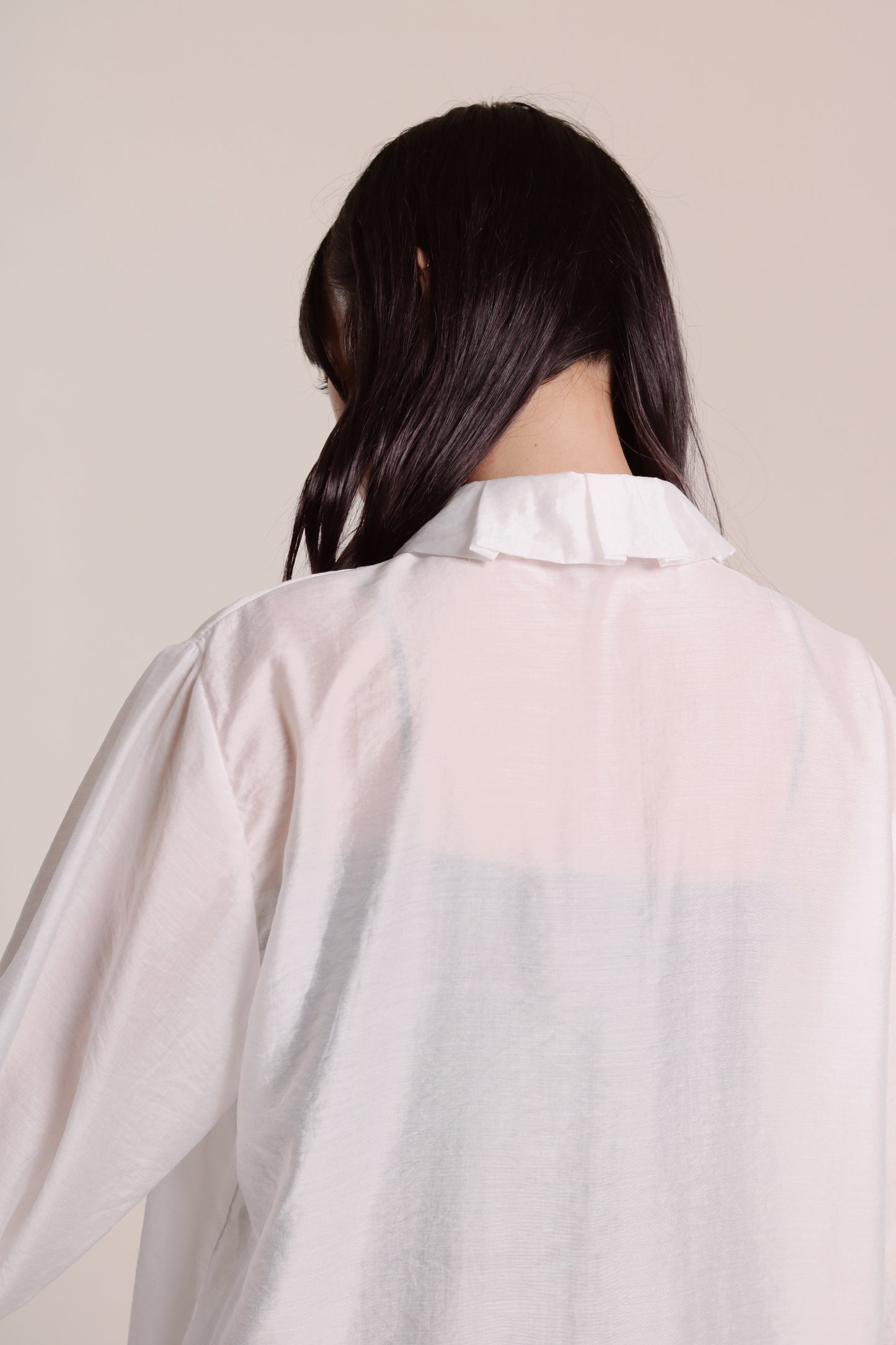 Sheer Collar Shirt (White)