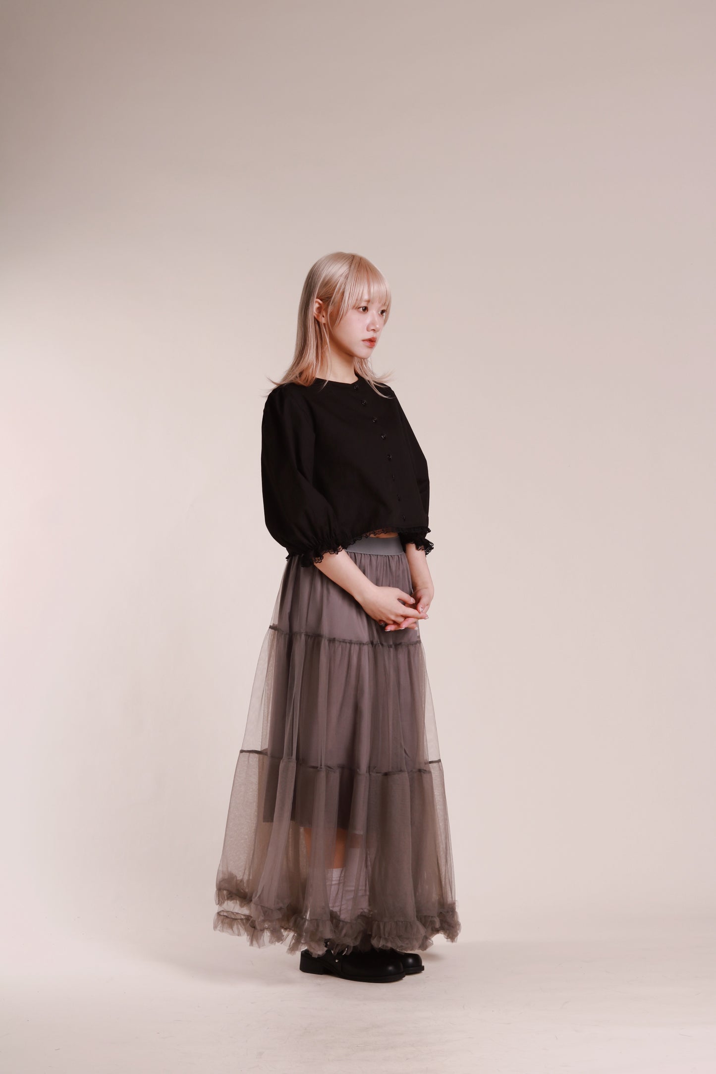 Retro Lace Blouse (Black)