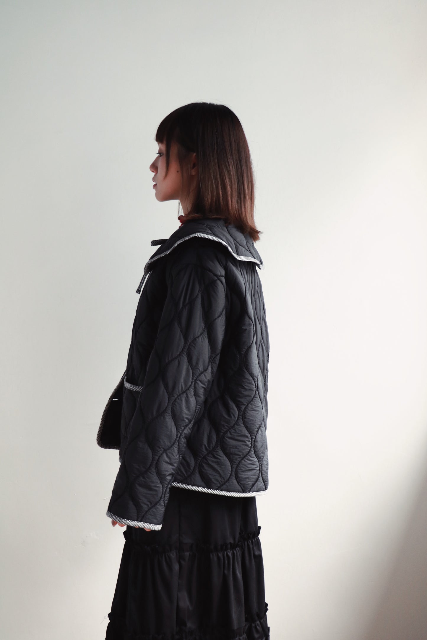 Collar Padded Jacket (Black)