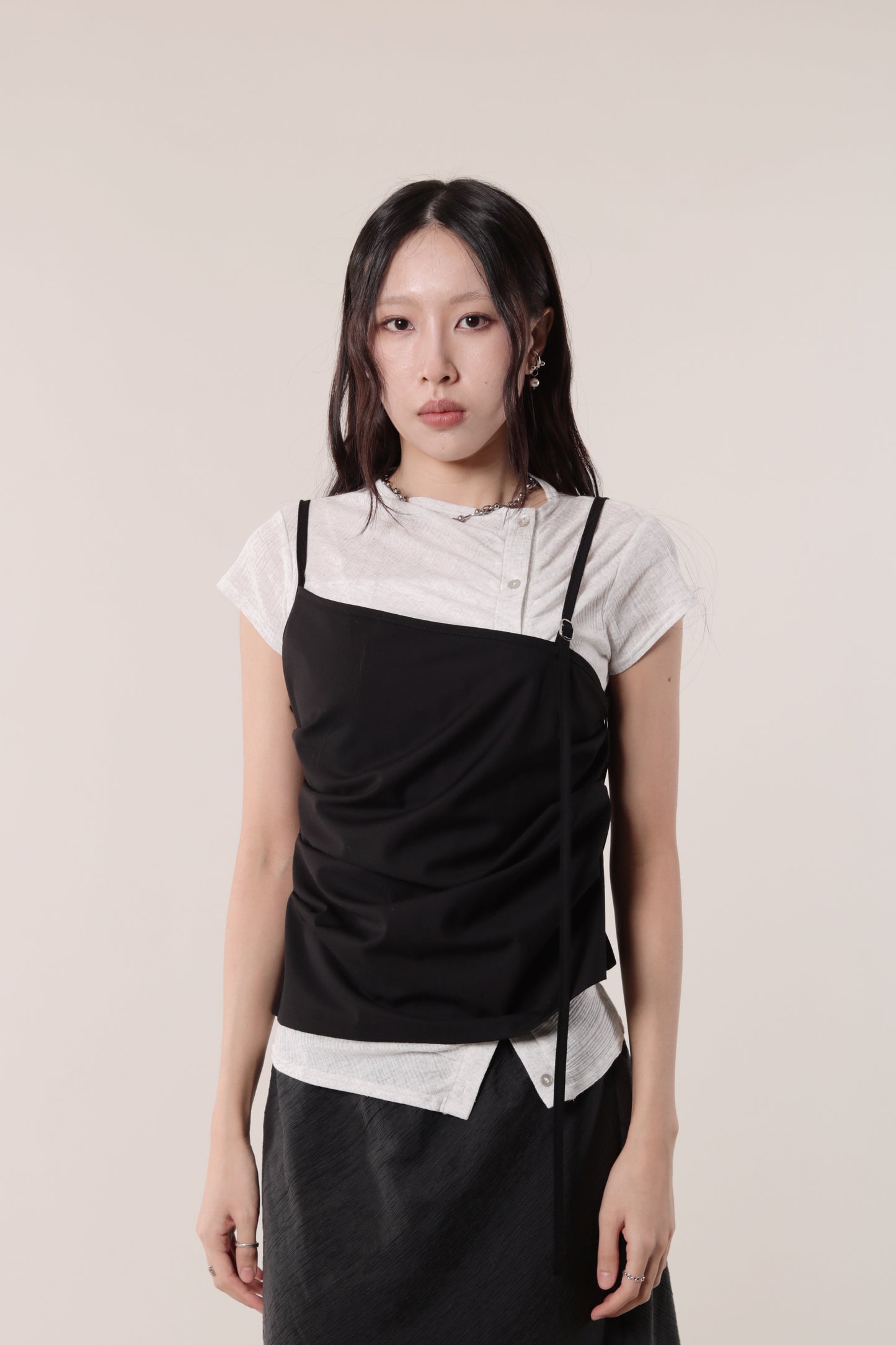 Boyce Gathered Sleeveless Top (Black)