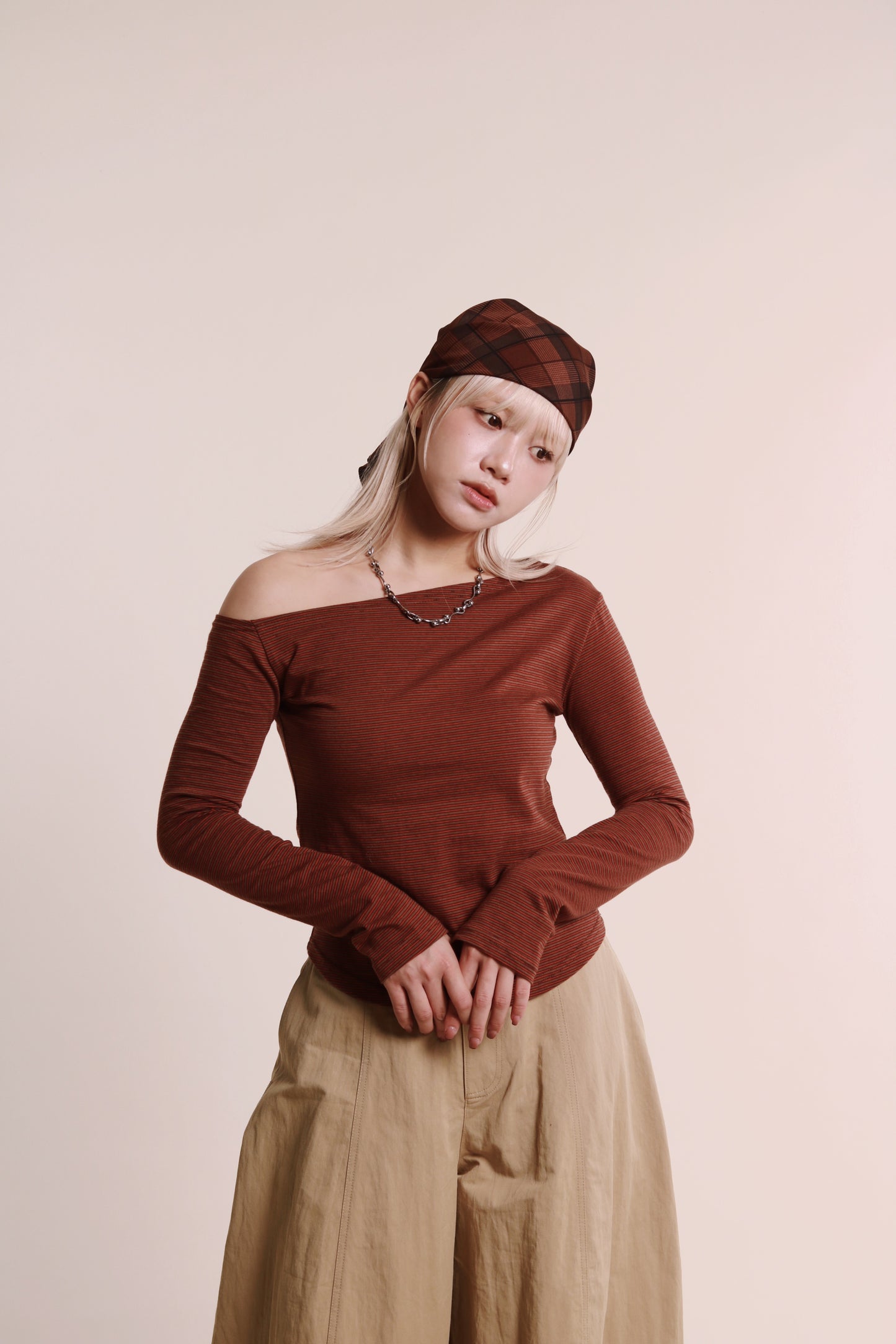 Checkered Scarf (Brown)