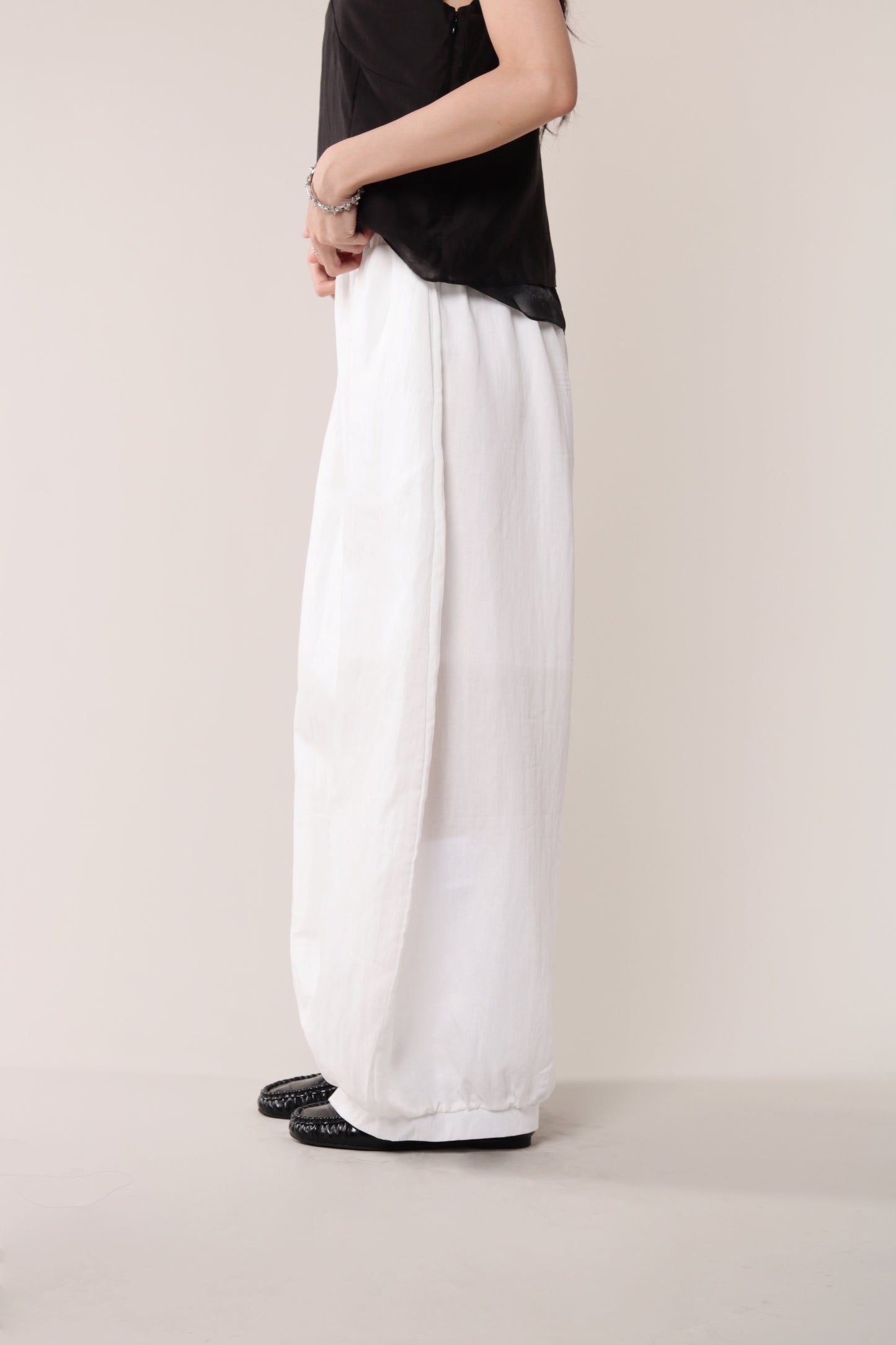 Linen Bubble Pants (White)