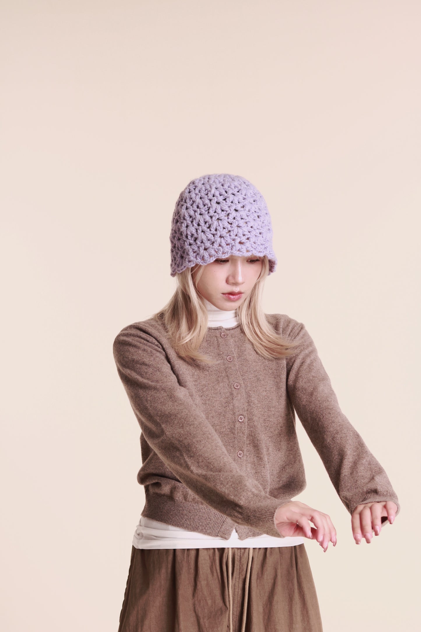 Knit Bucket Hat (Purple)