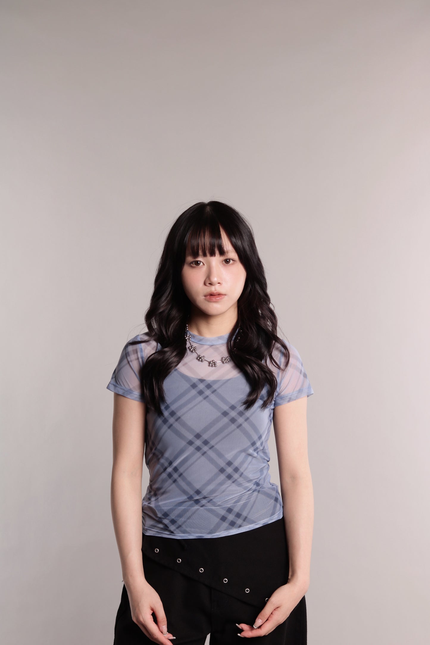 Checker Mesh Tee (Blue)