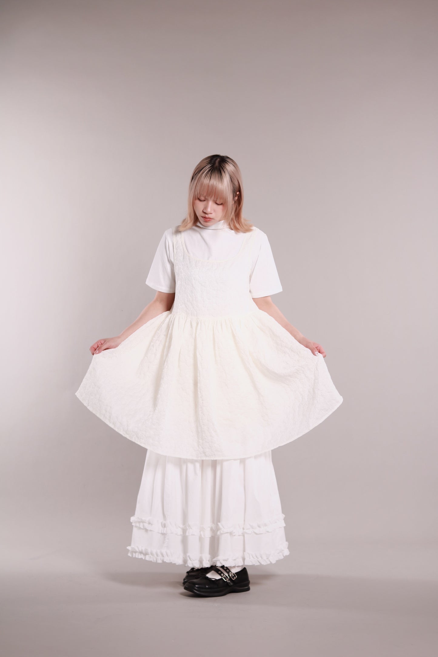 Mock Neck Tee (White)