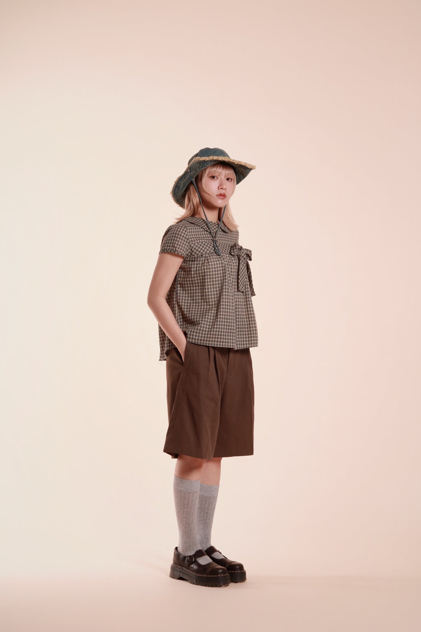 Doll Bow Blouse (Beige)