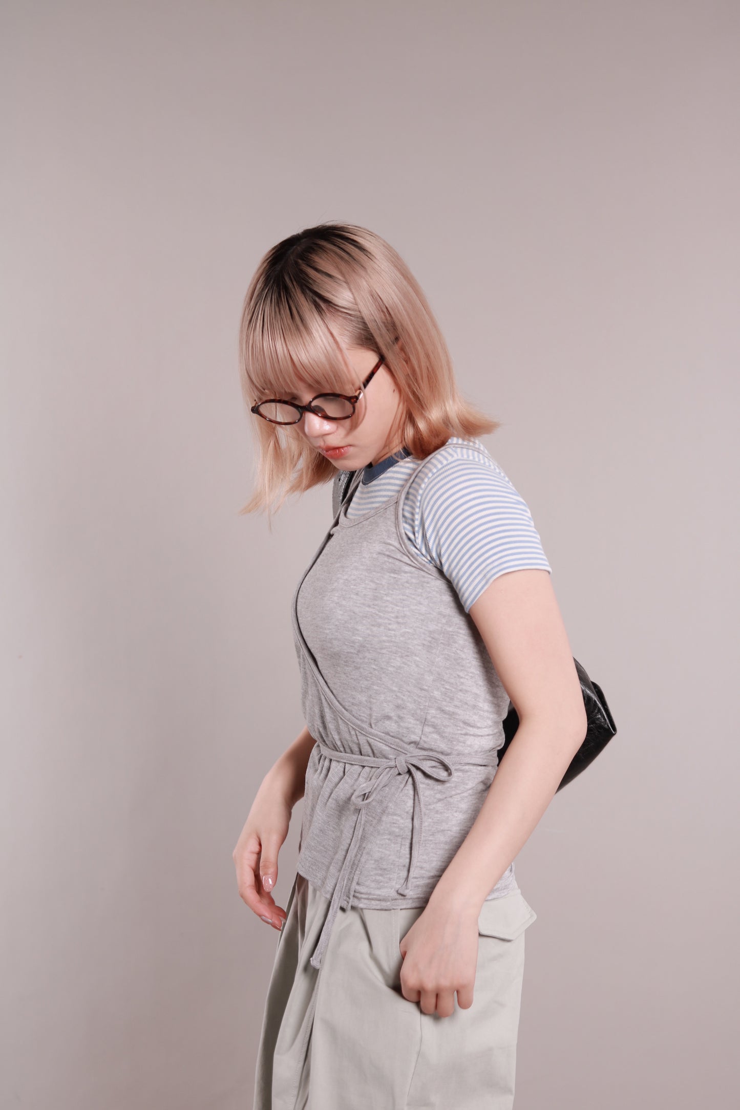 Layered Wrap Tank (Grey)