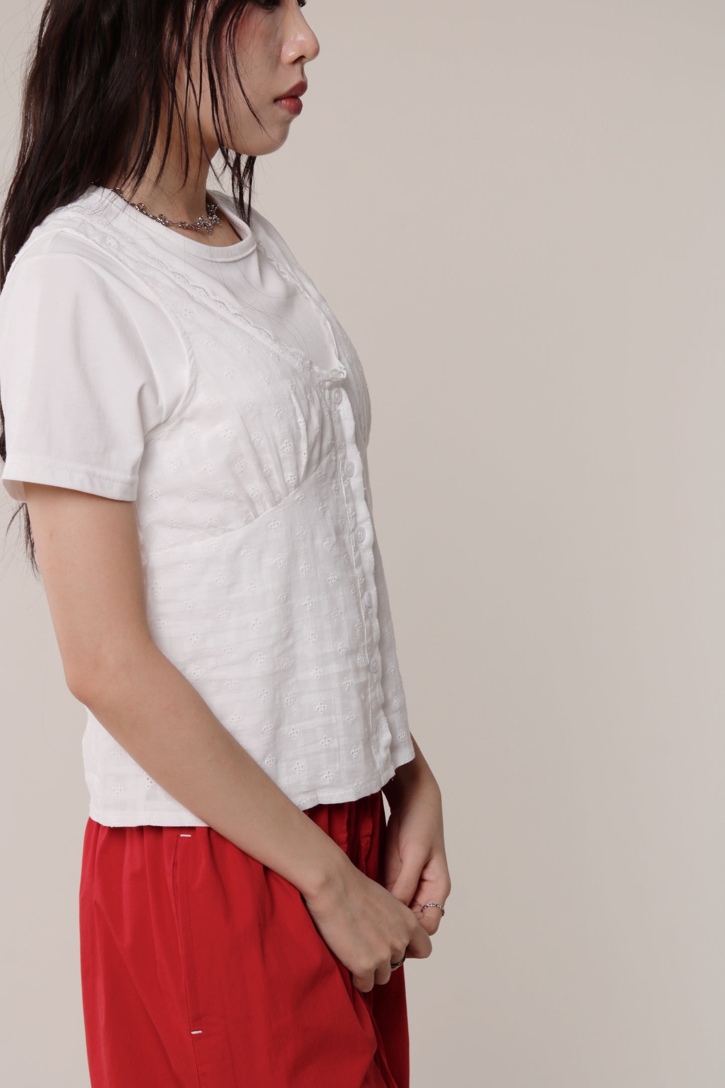 Retro Lace Vest (White)