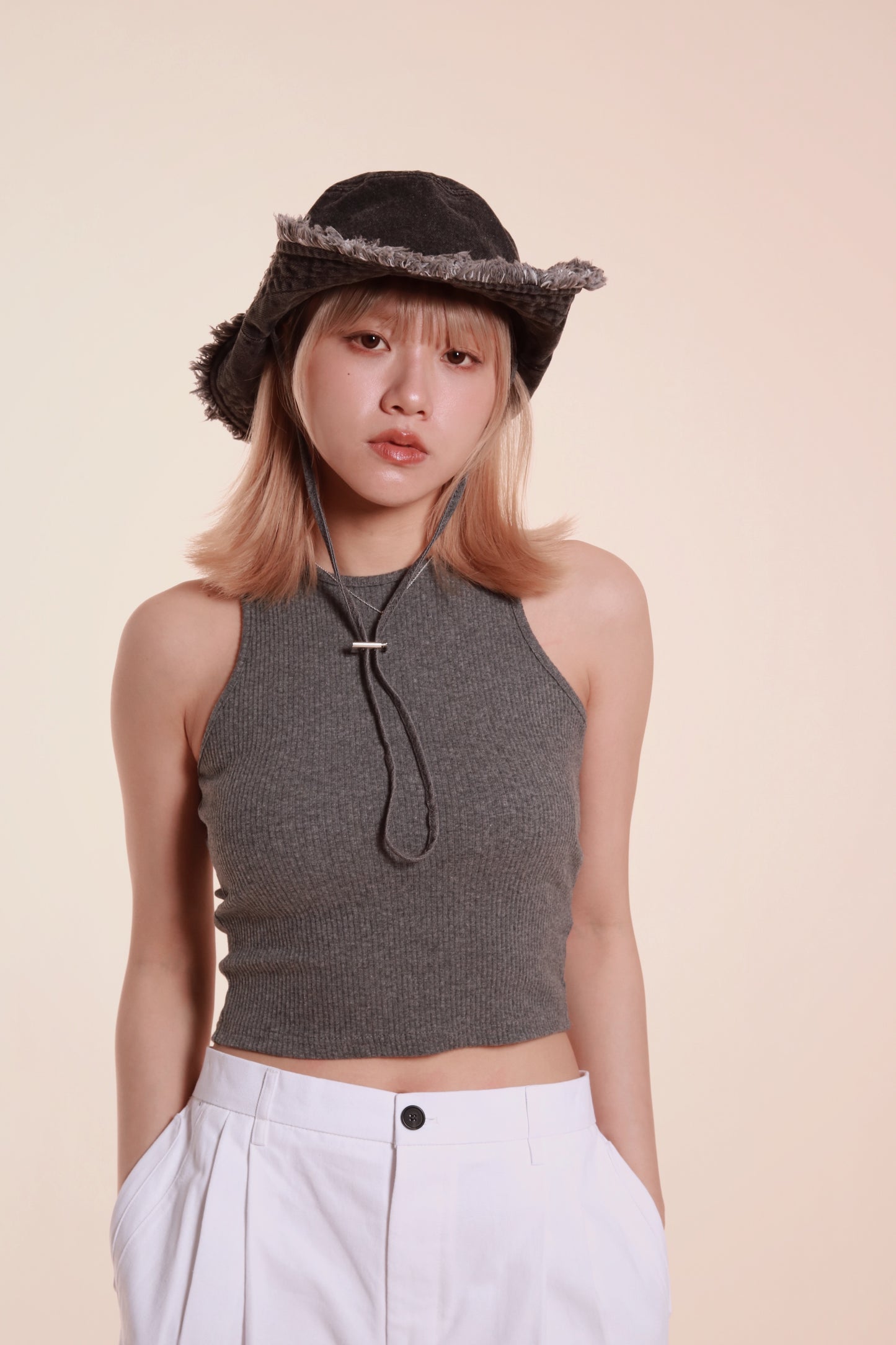 Padded Rib Tank (Grey)