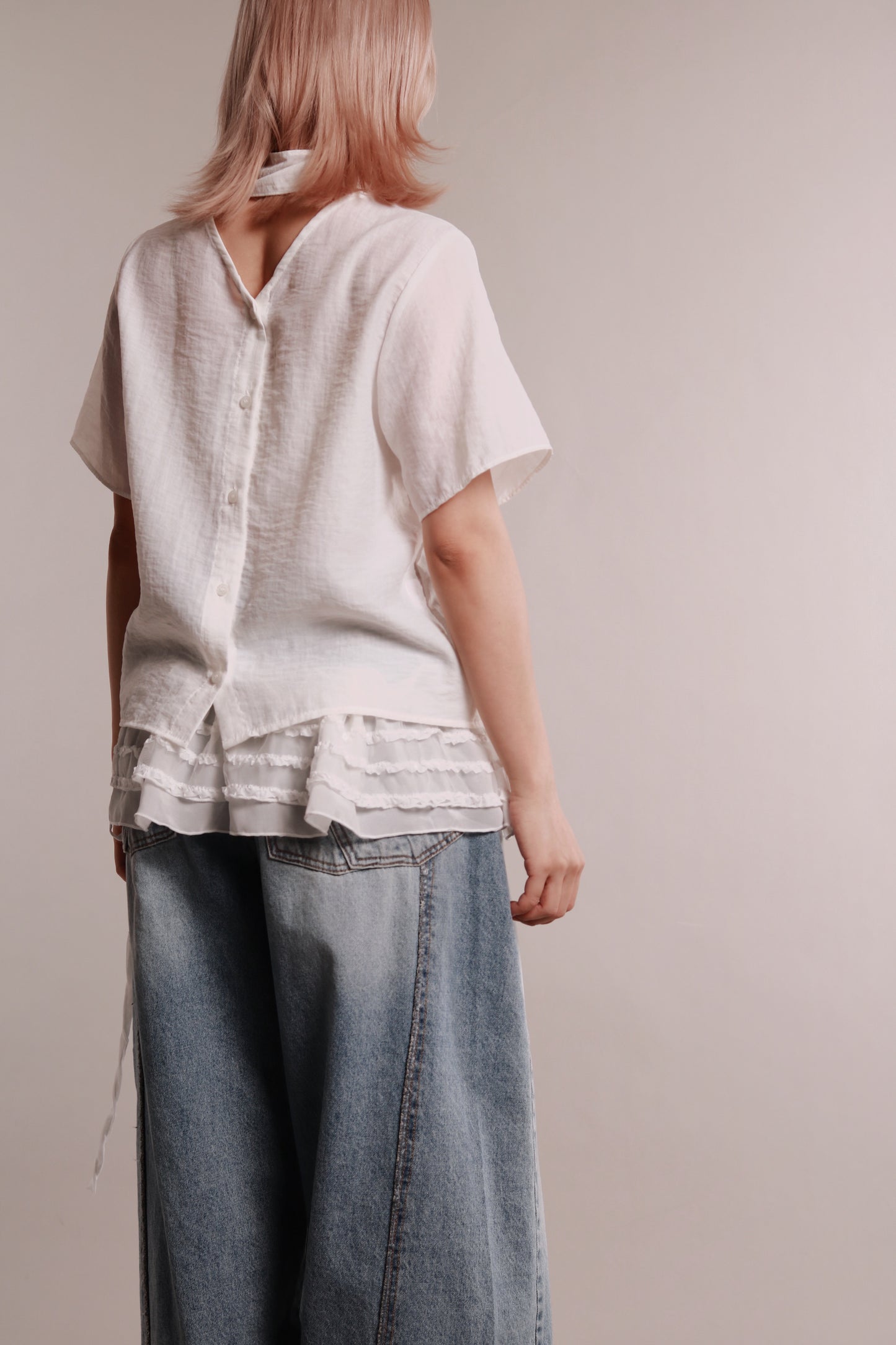 See Through Tie Top (White)