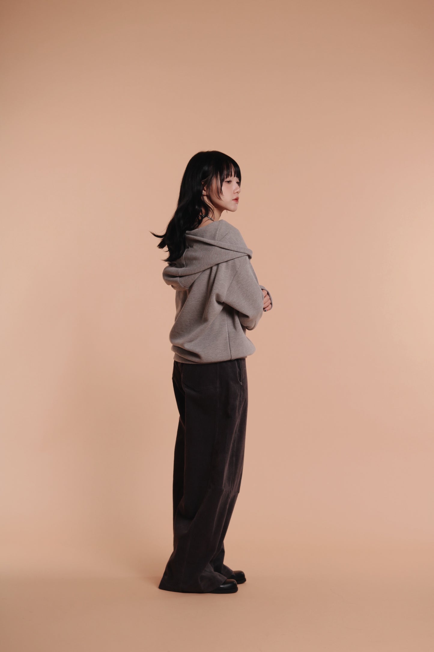 Marie Corduroy Pants (Charcoal)
