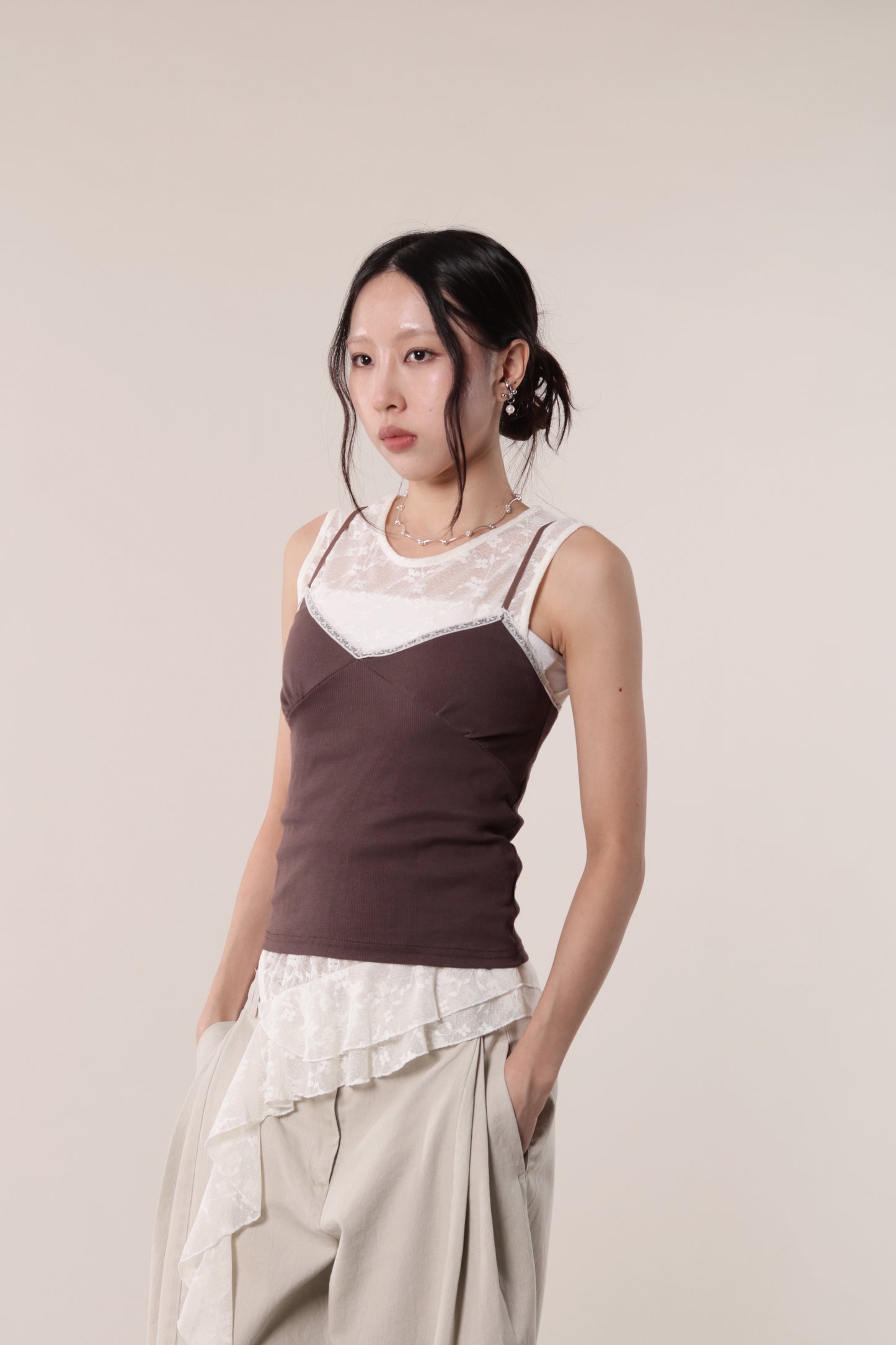 Lace Cami (Brown)