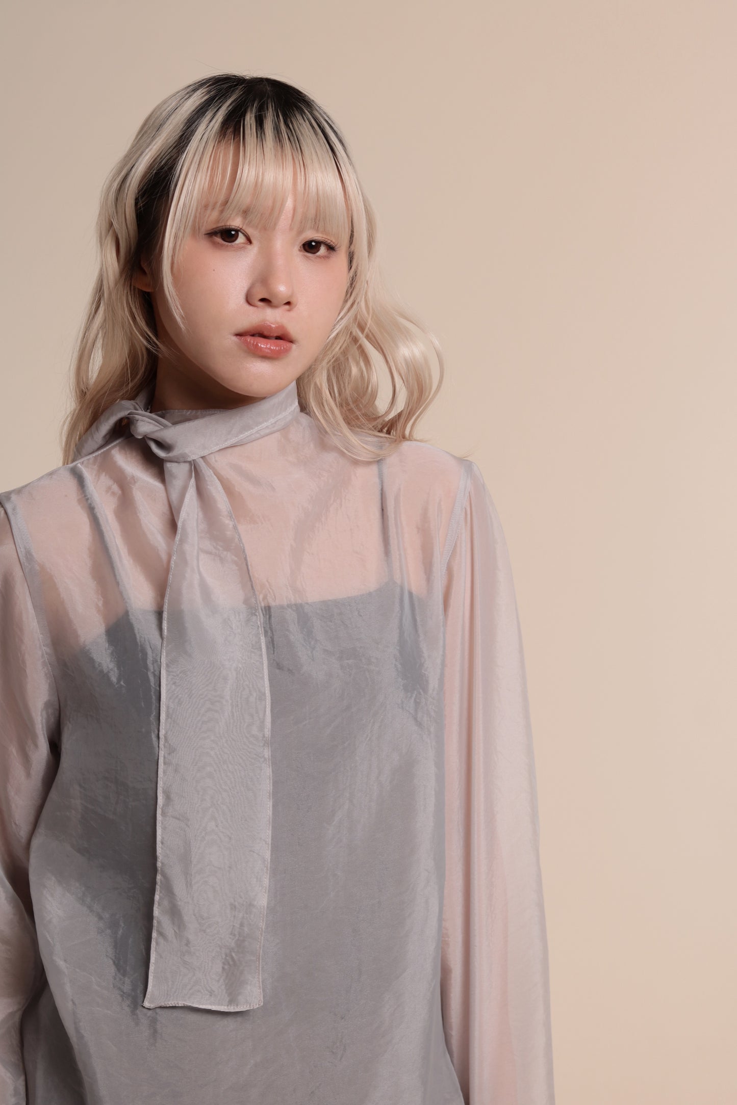 Doll See Through Blouse (Grey)
