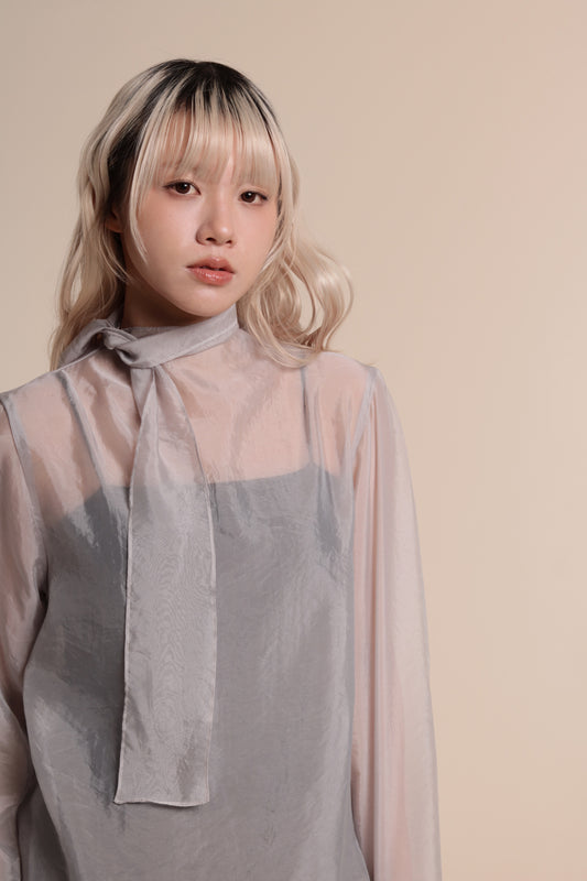 Doll See Through Blouse (Grey)