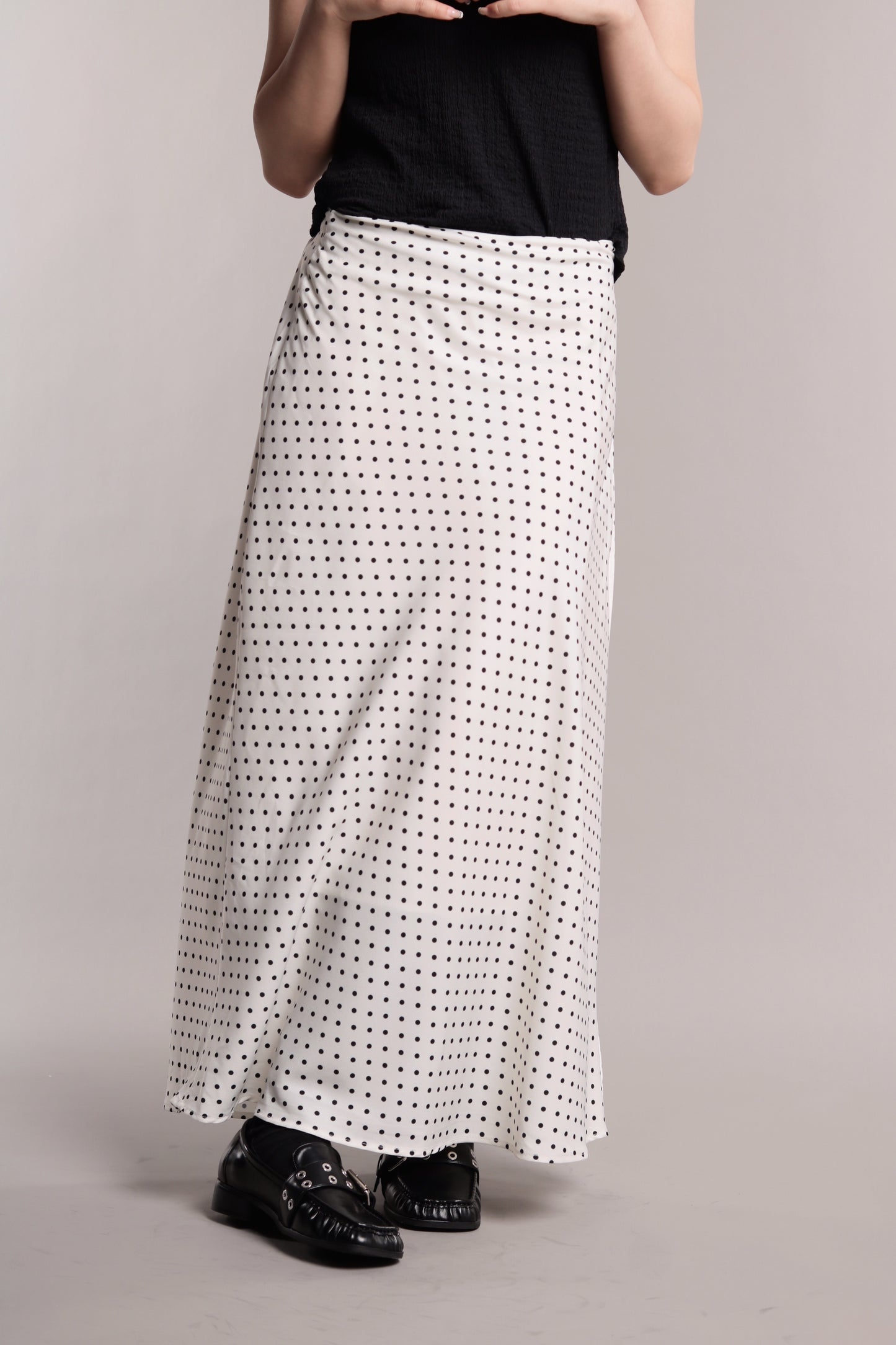 Polka Dot Skirt (White)