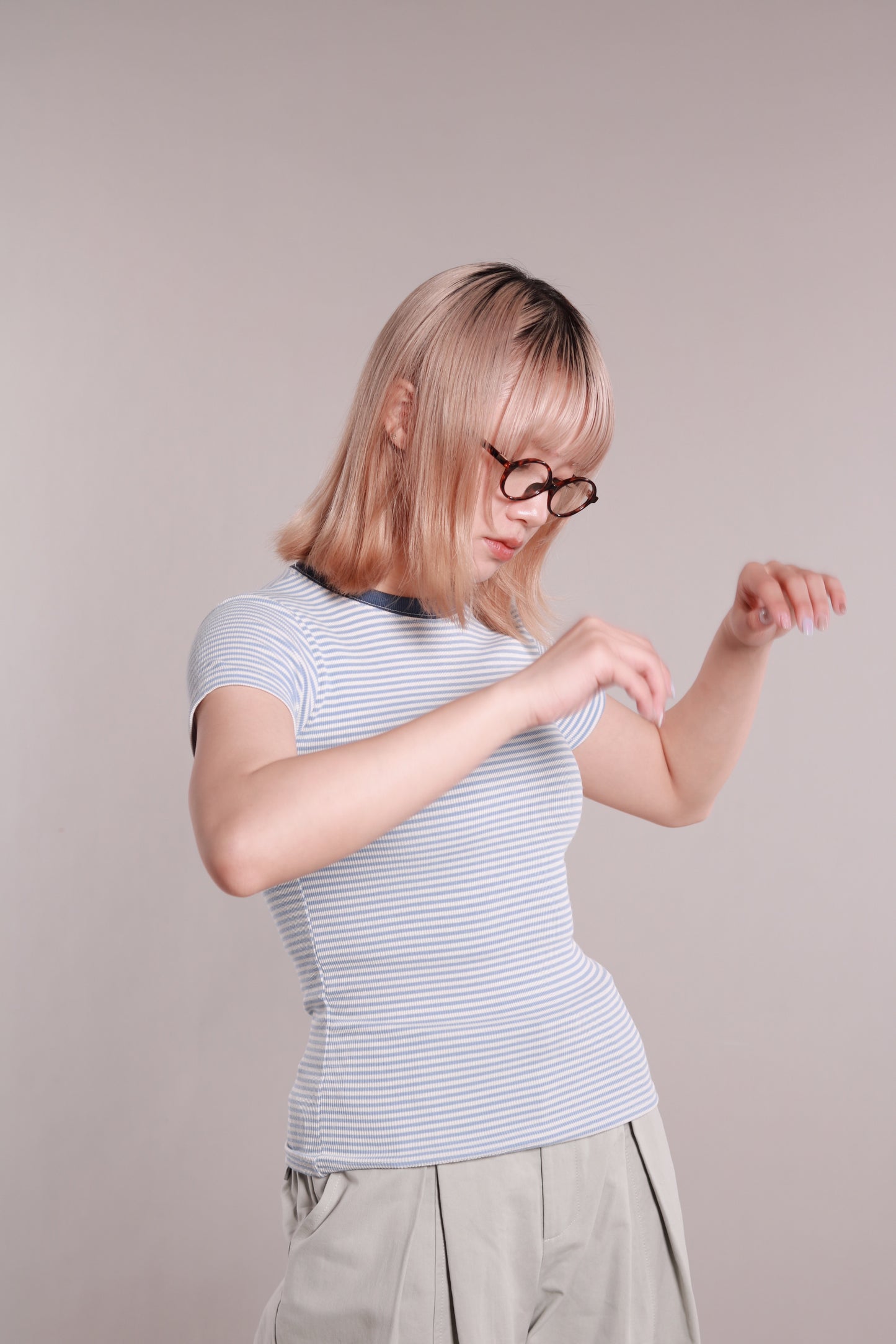 Basic Striped Tee (Blue)