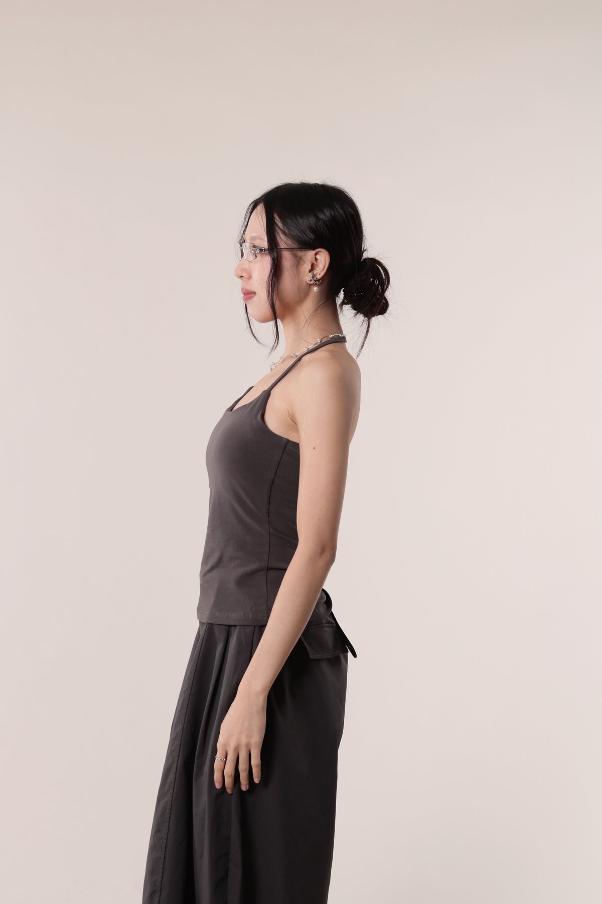 Halter Bra Top (Charcoal)