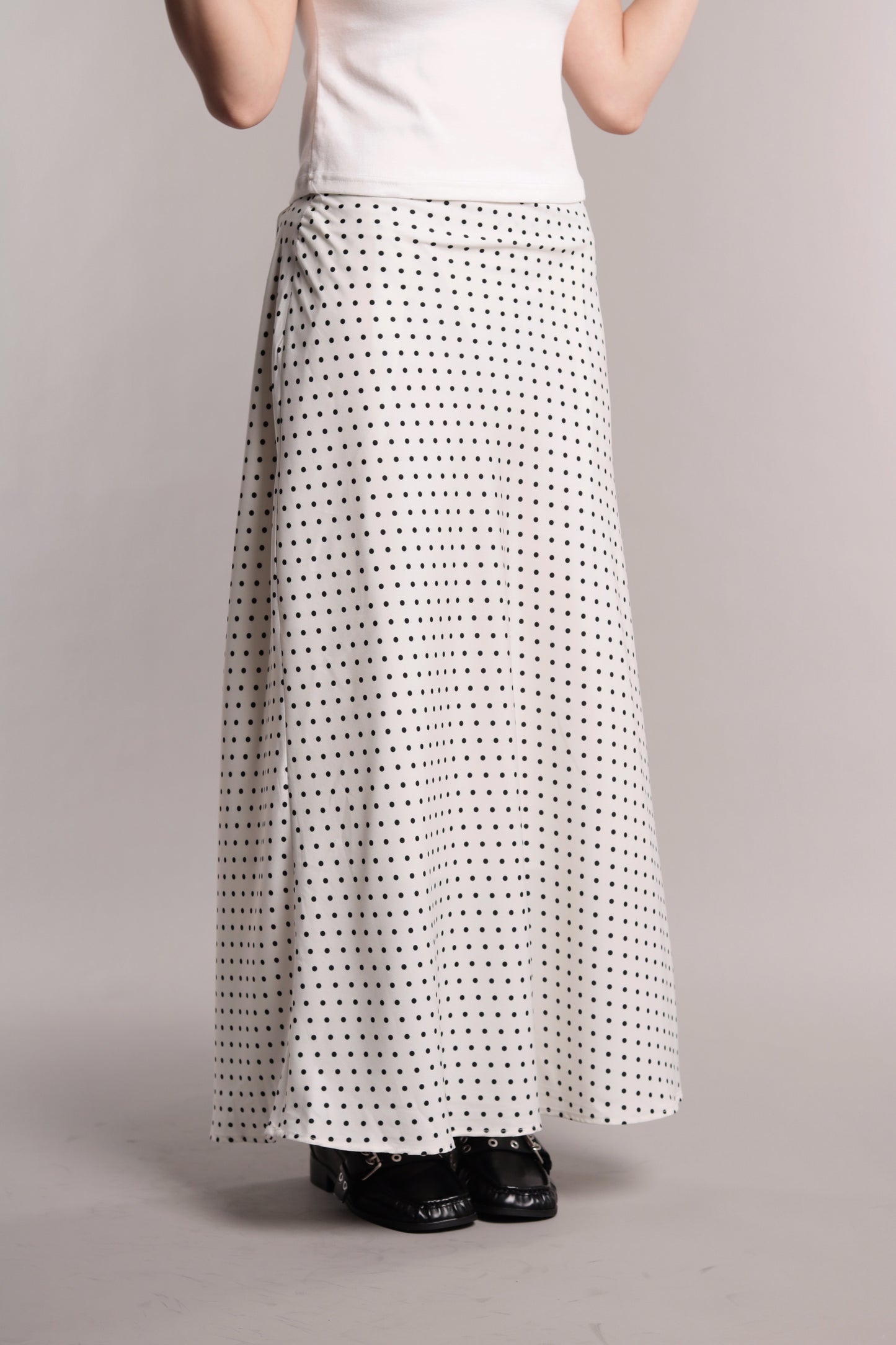 Polka Dot Skirt (White)