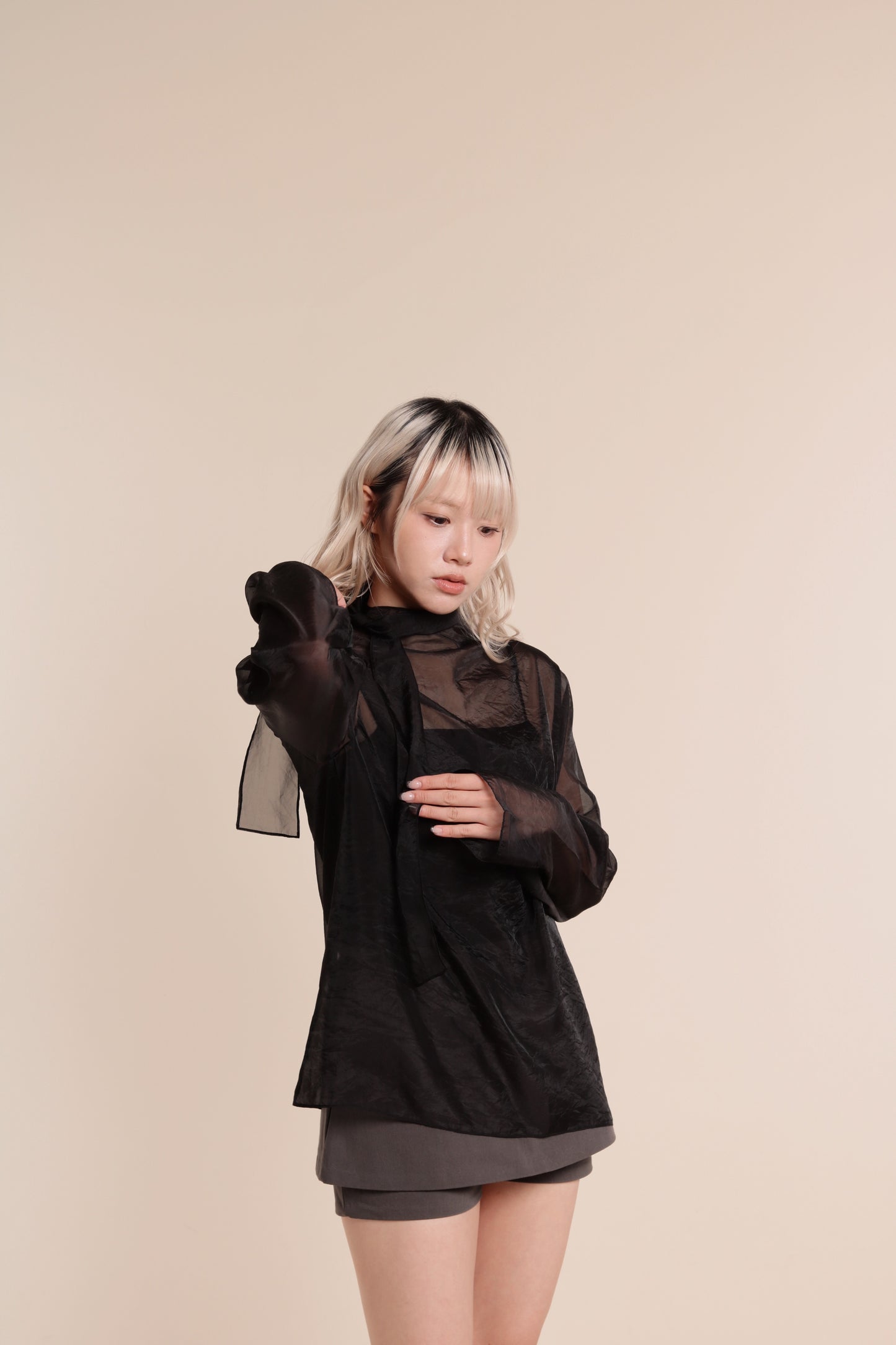 Doll See Through Blouse (Black)