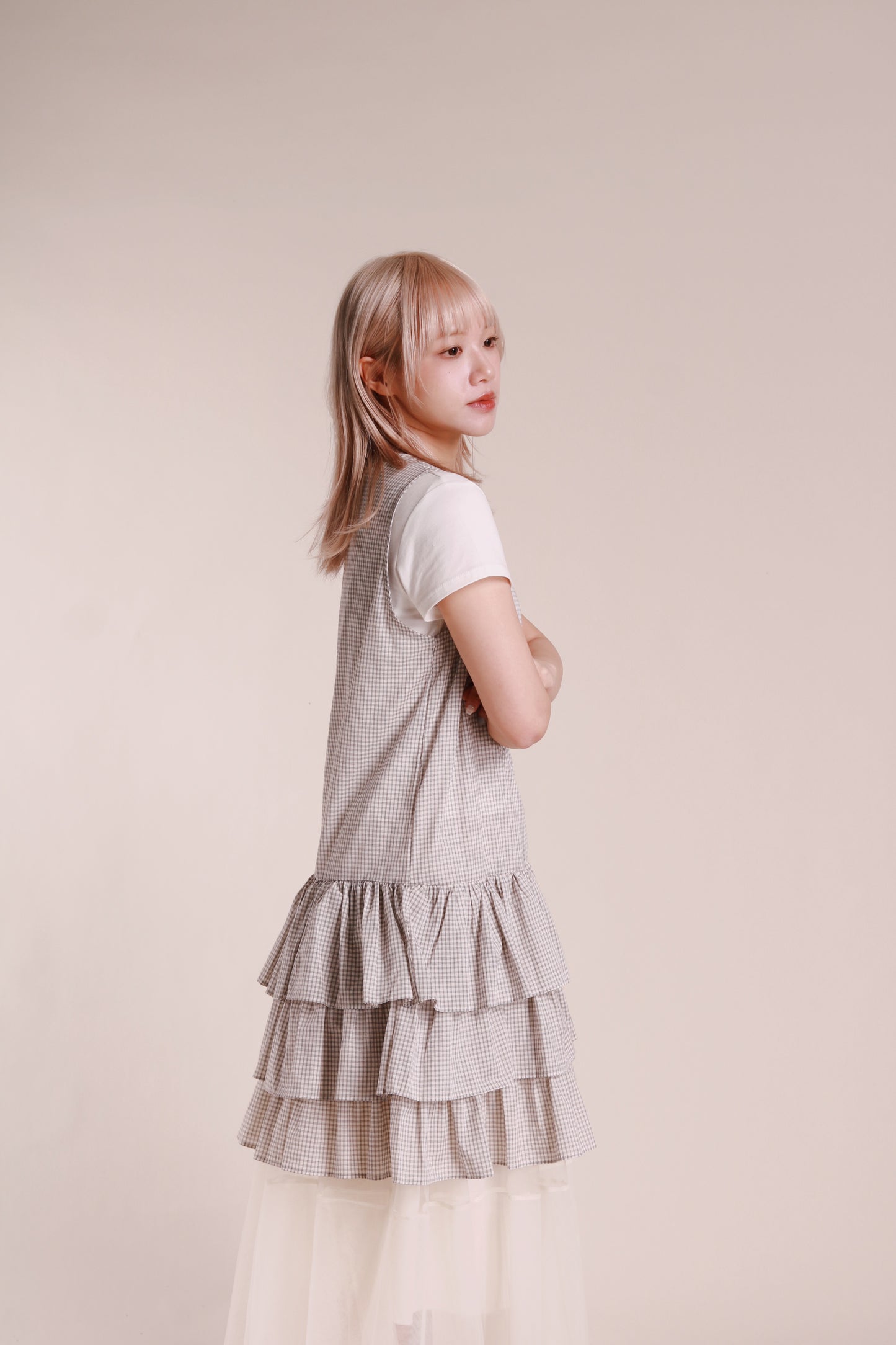 Layered Ruffle Dress (Ivory)