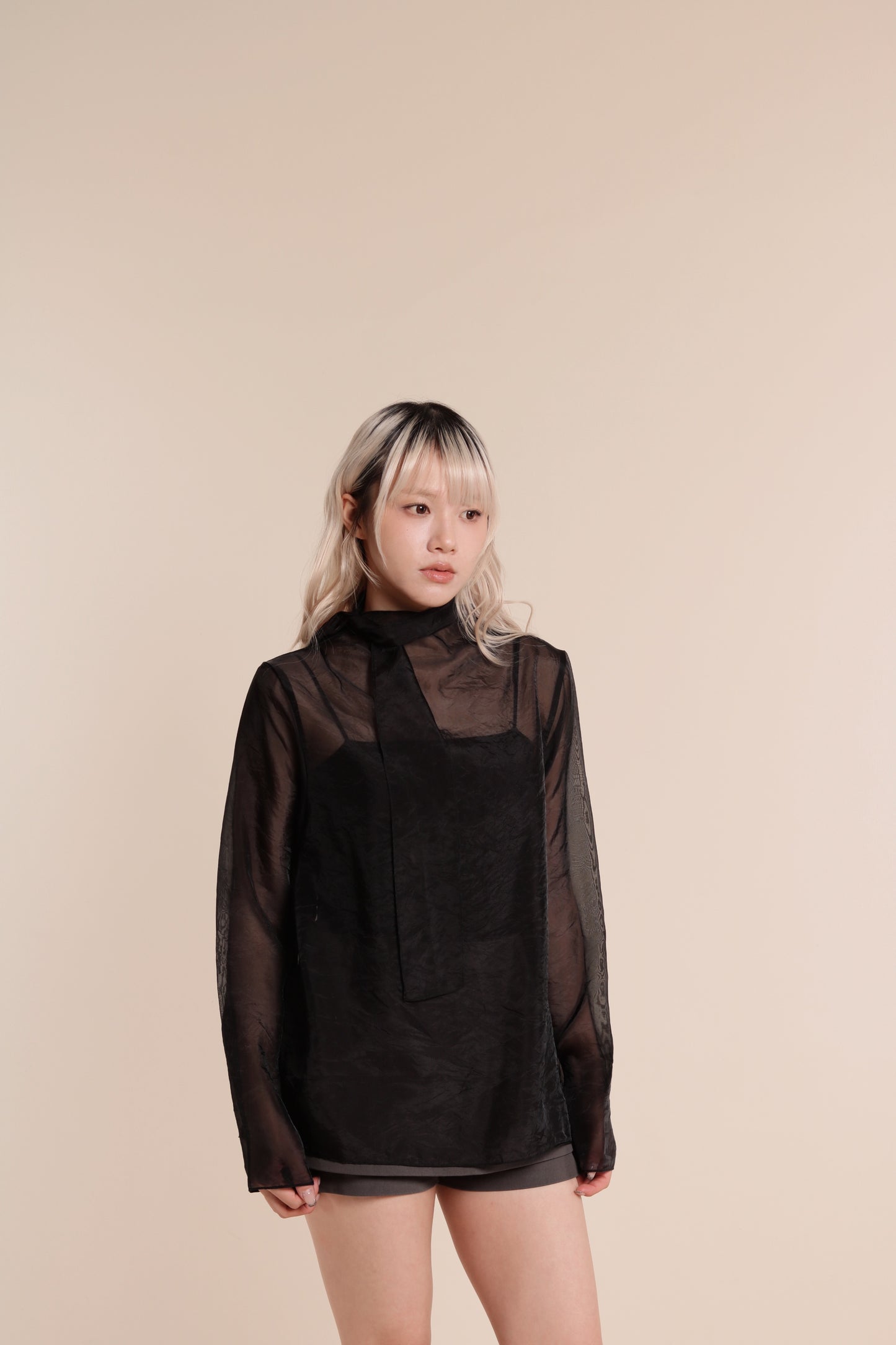 Doll See Through Blouse (Black)