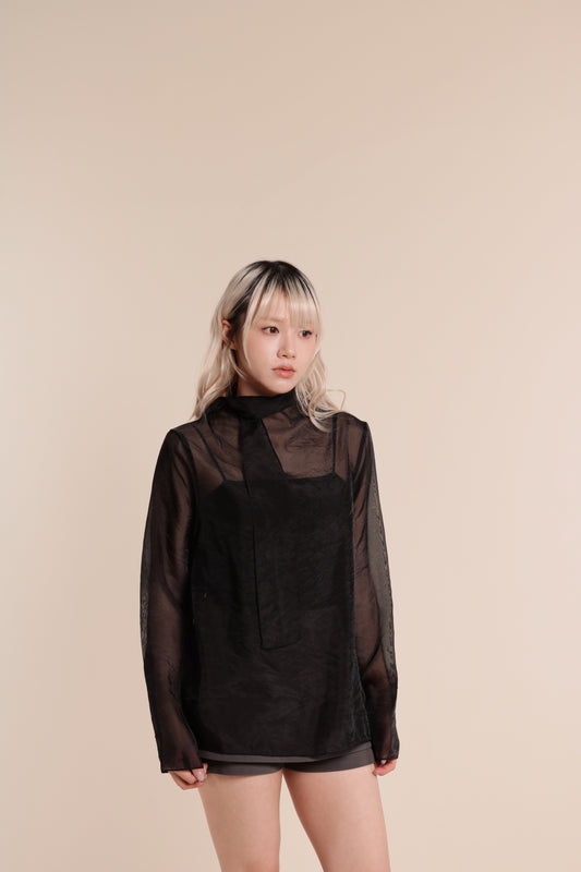 Doll See Through Blouse (Black)