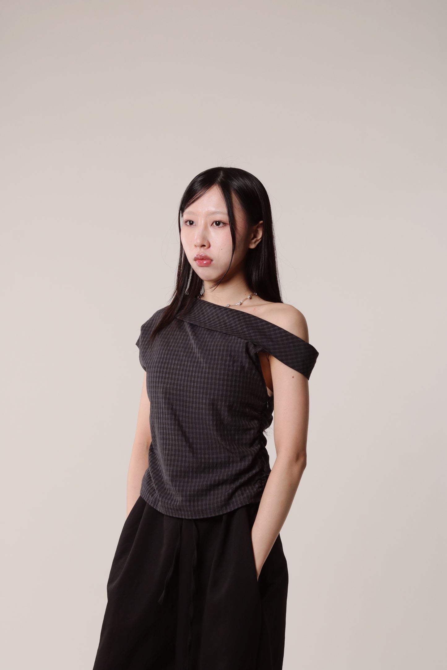 Checkered Devon Top (Black)