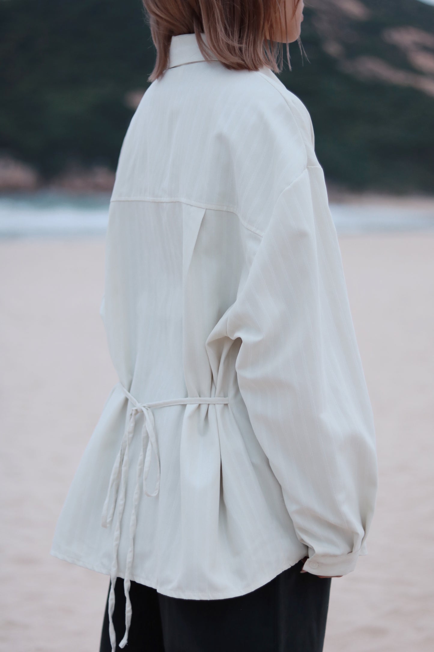 Relaxed Belt Shirt (Ivory)