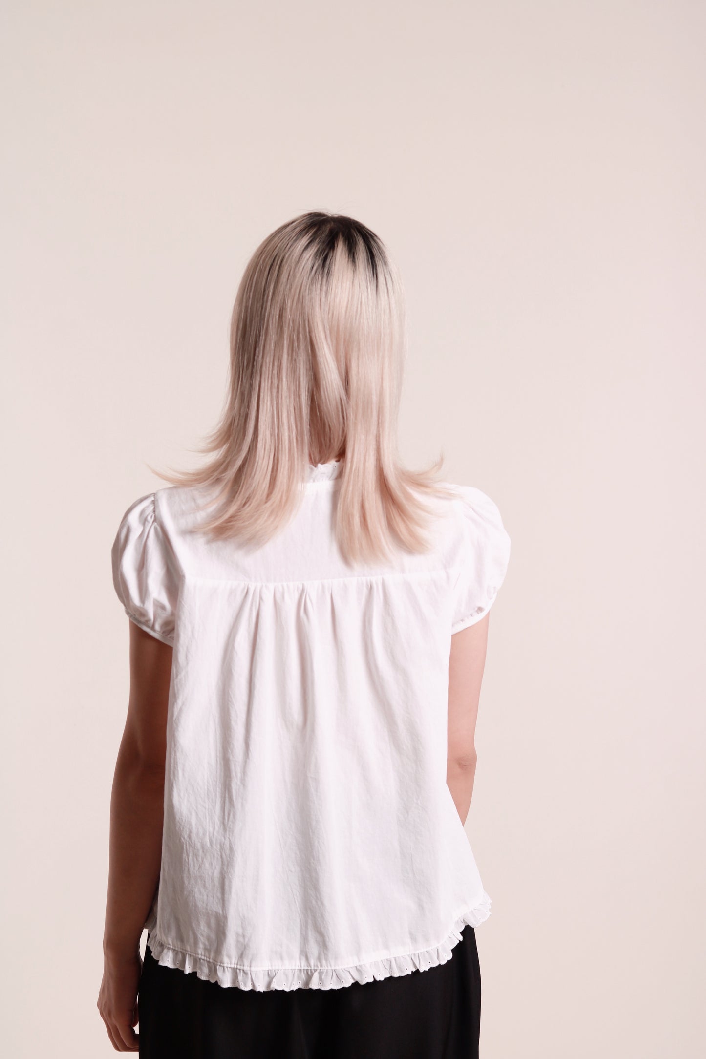 Puff Sleeve Blouse (White)