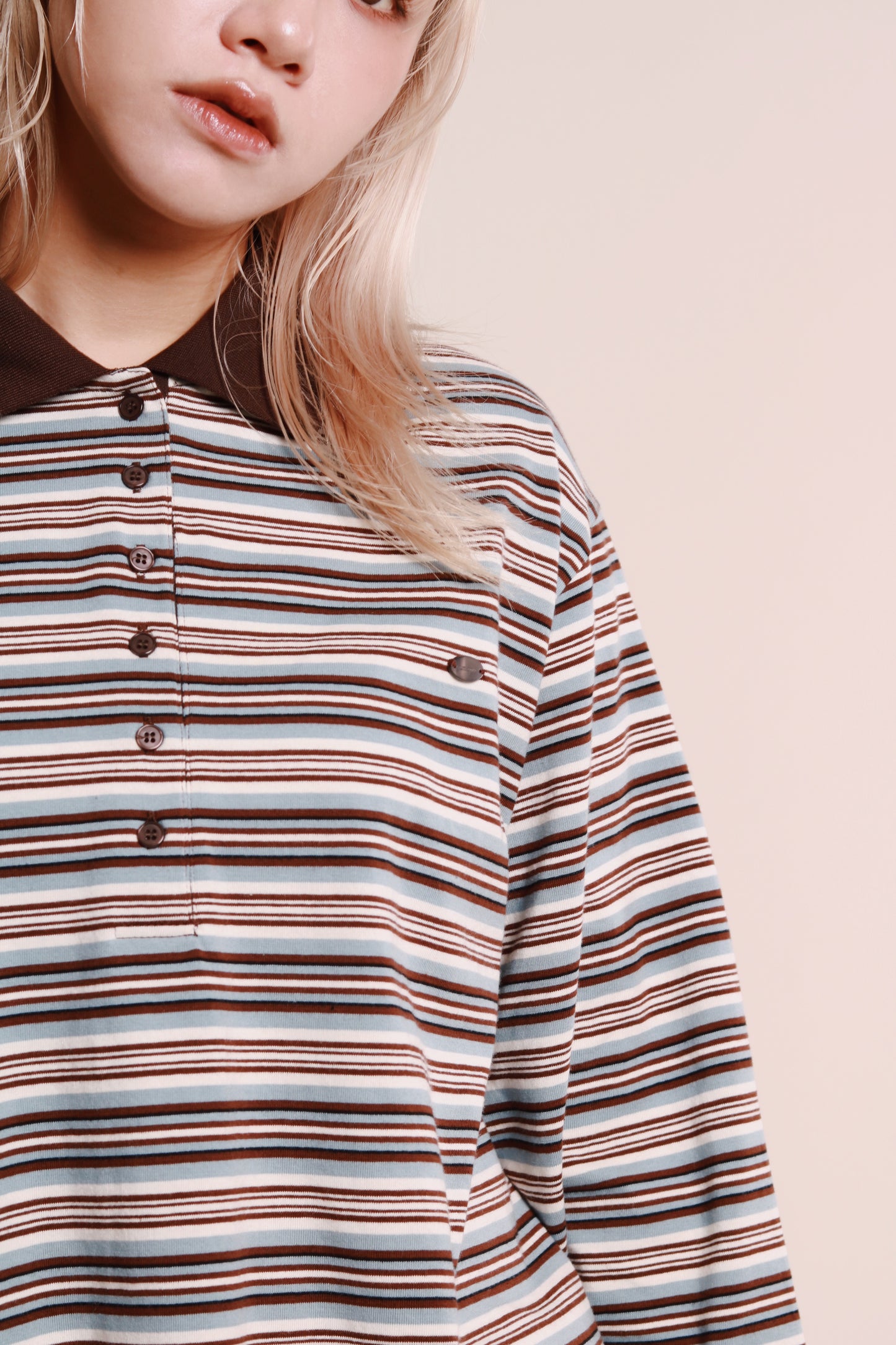 Striped Polo Top 2 (Blue)