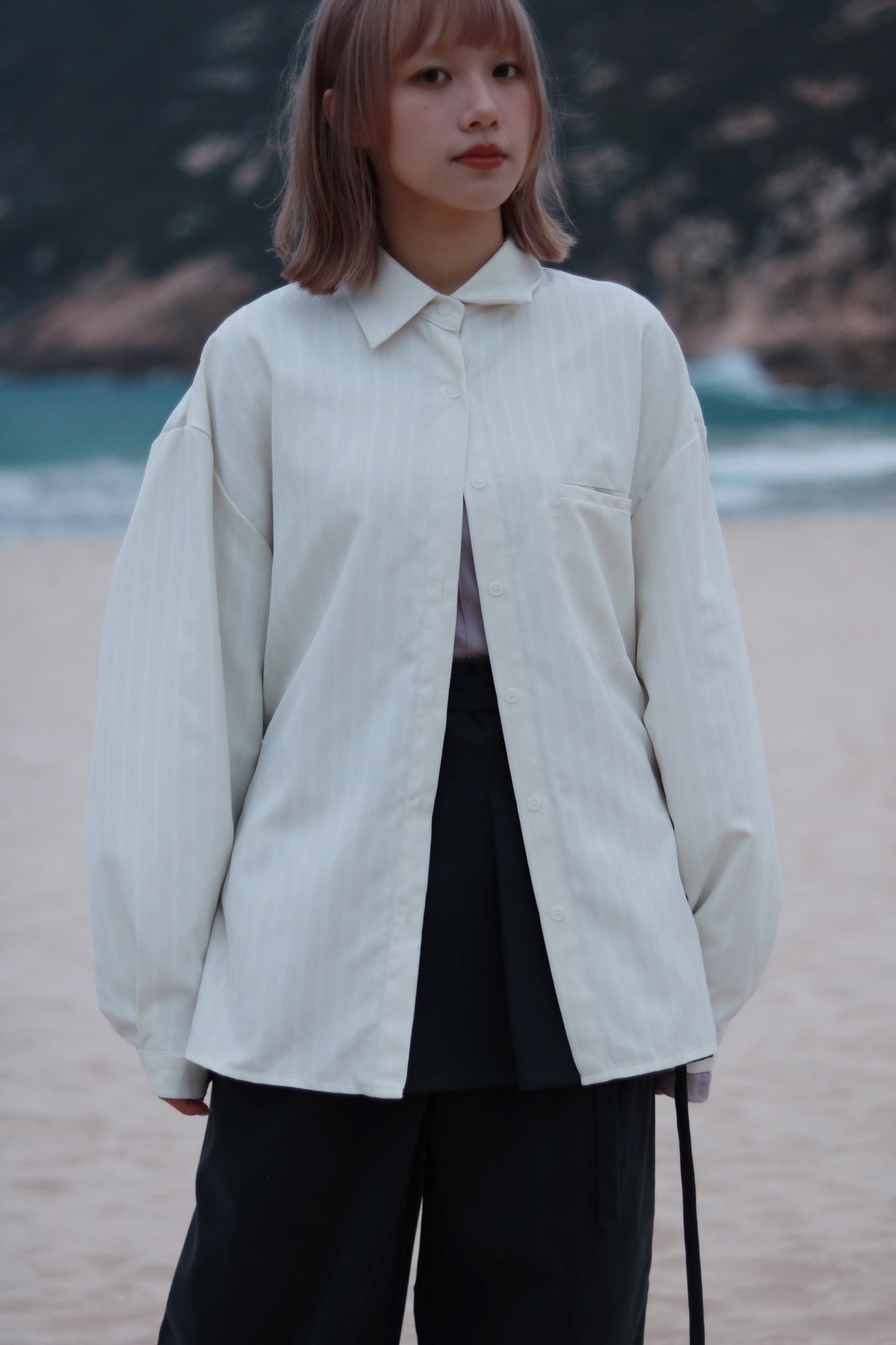 Relaxed Belt Shirt (Ivory)