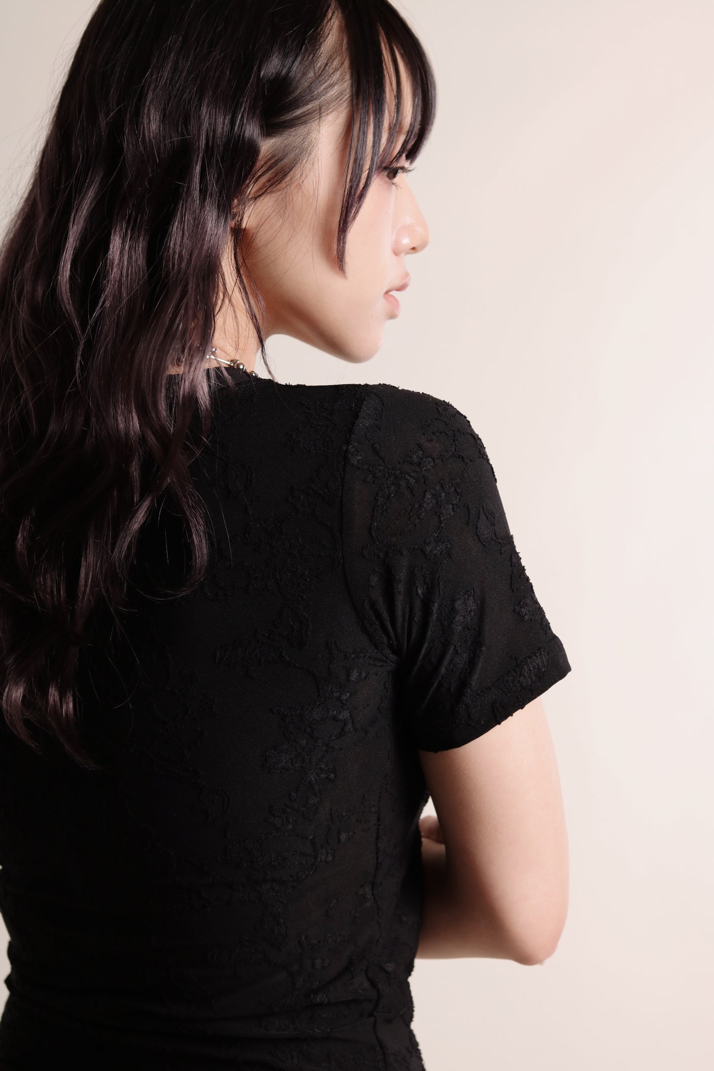 Mesh Flower Top (Black)