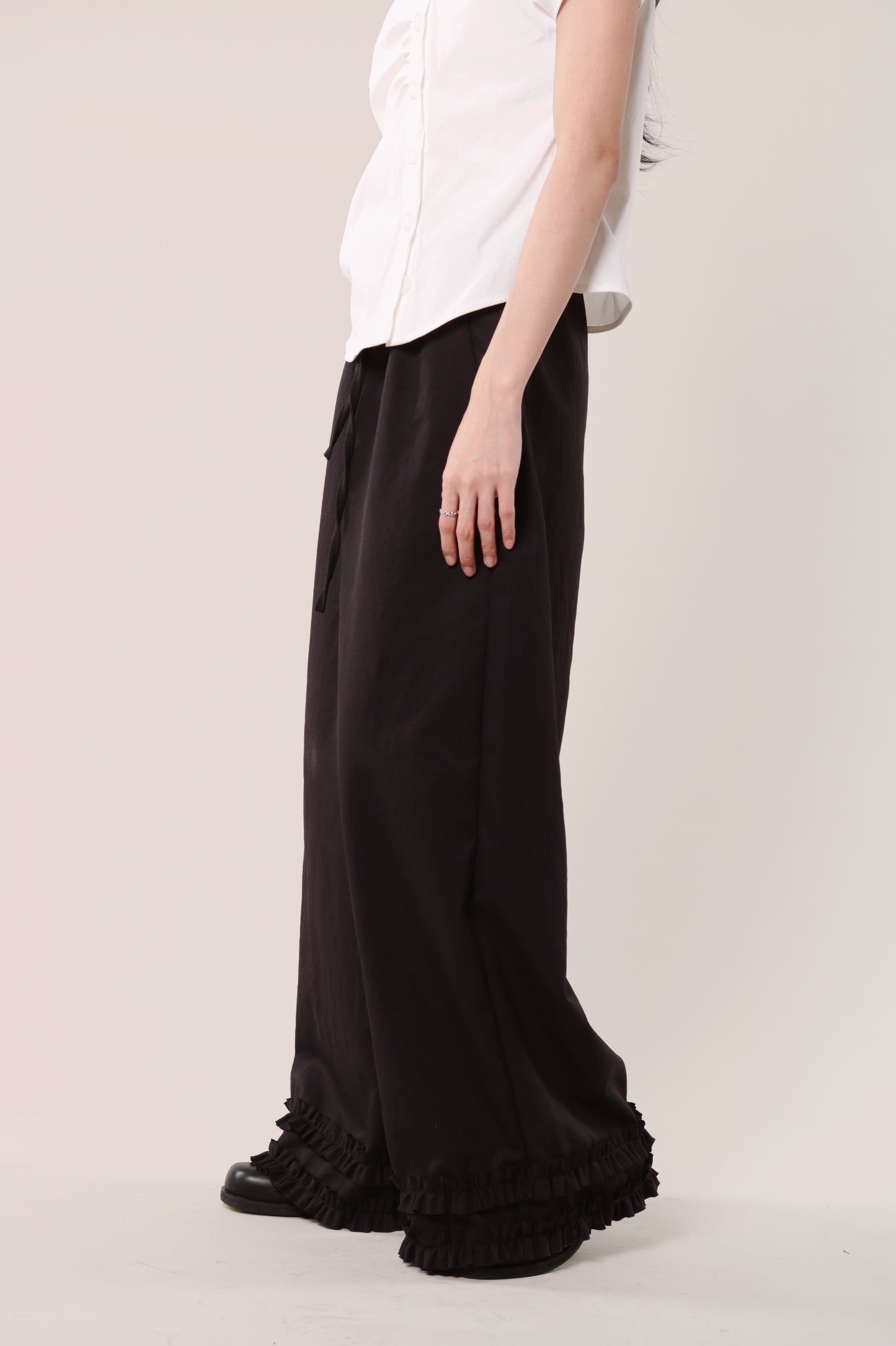 Double Ruffle Pants (Black)