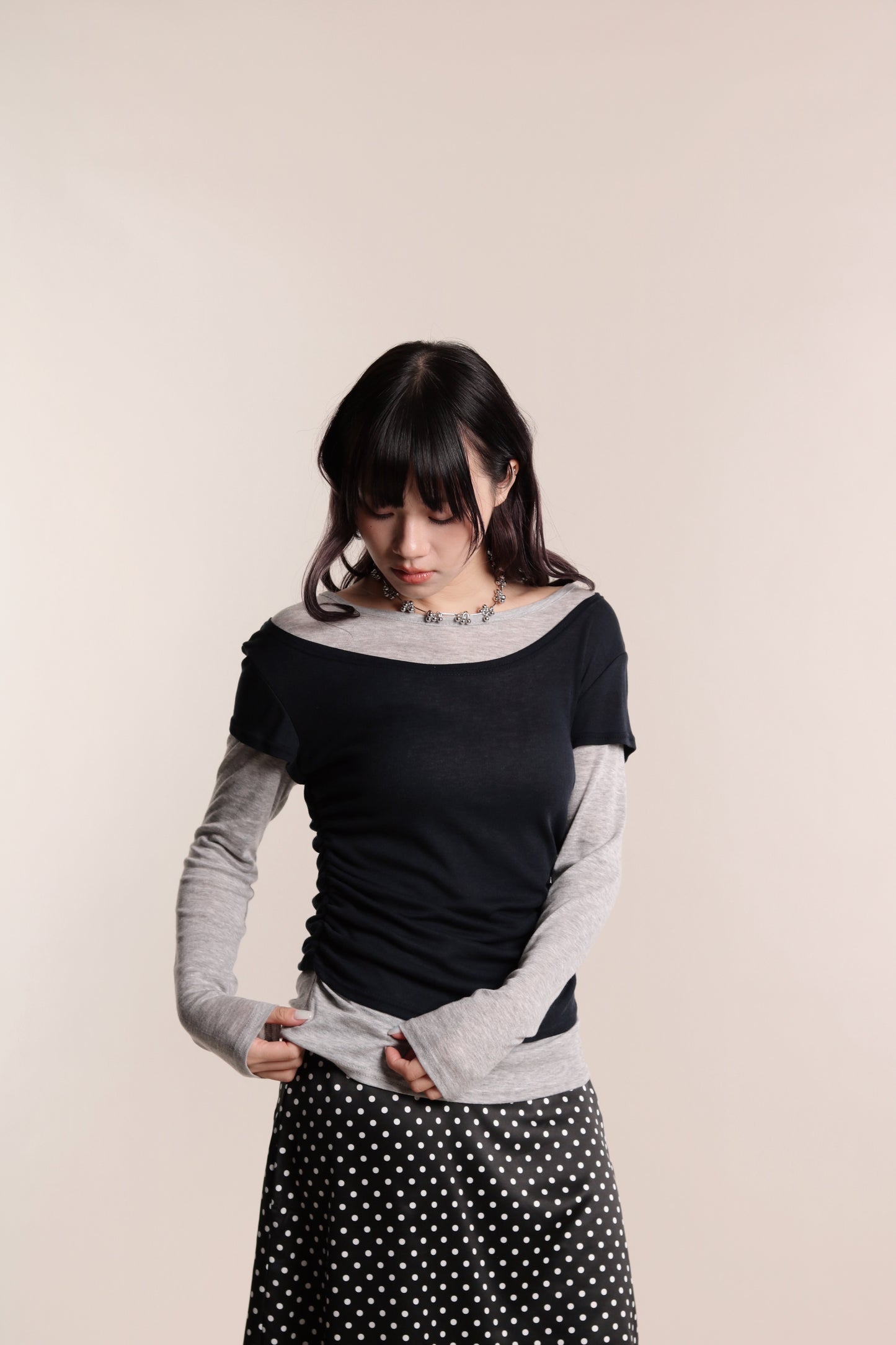 Mila Layered Top (Grey)