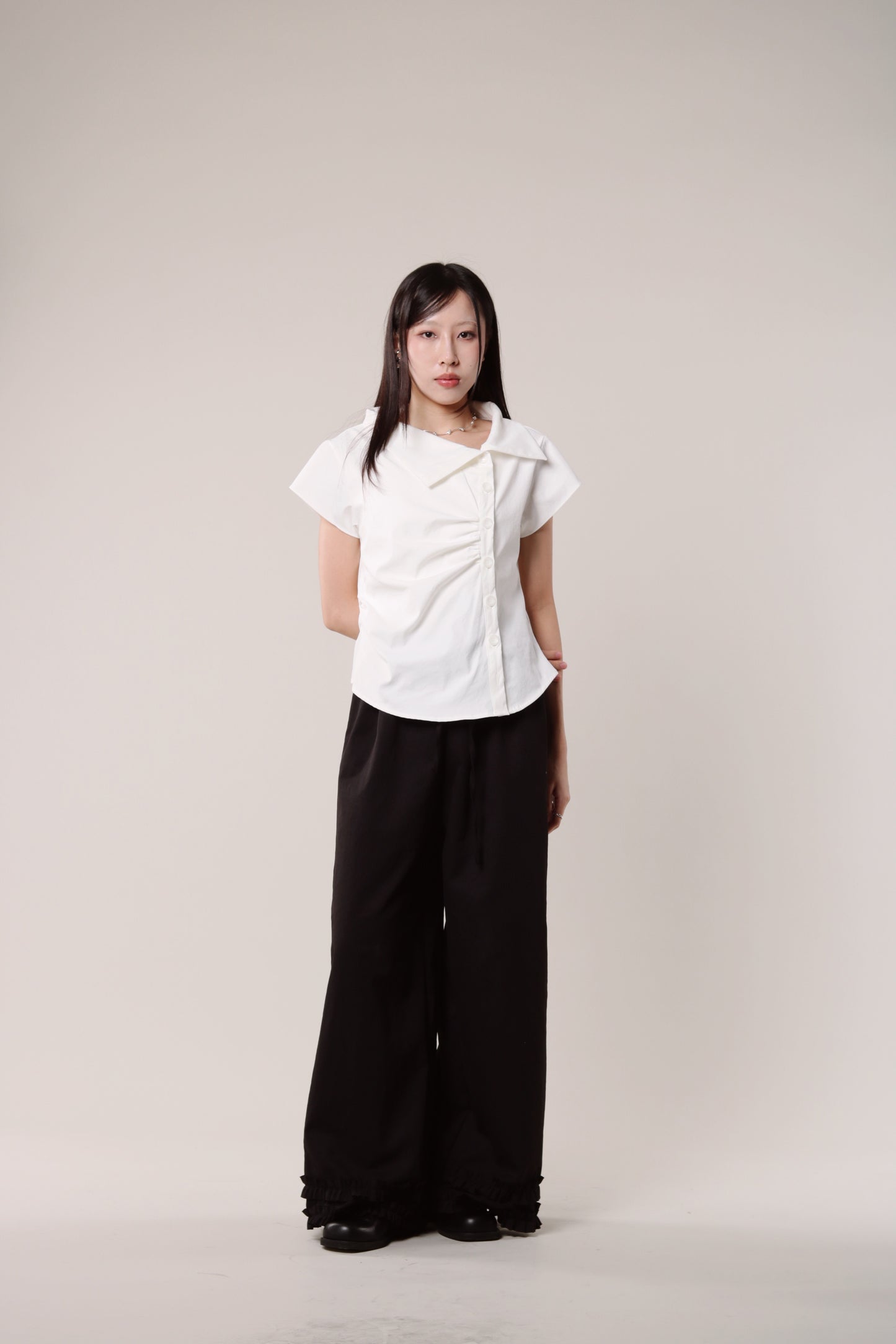 Double Ruffle Pants (Black)
