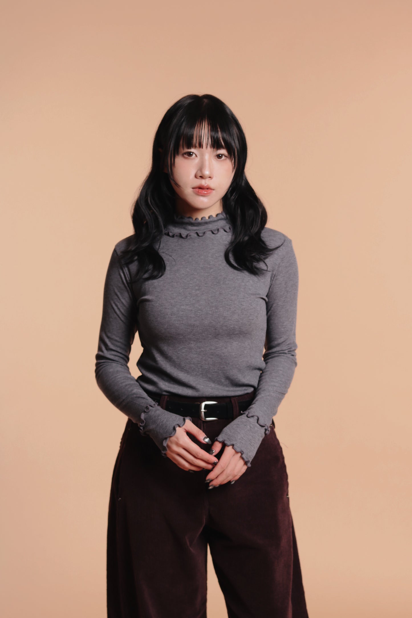 Double Ruffle Top (Grey)