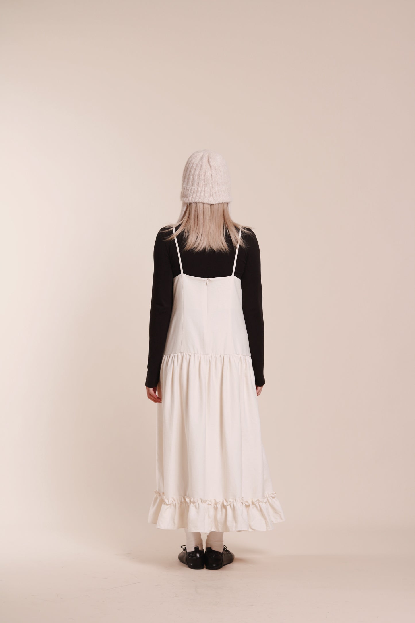 Doll Knit Scarf Flight Cap (Ivory)