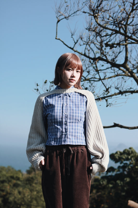 Puff Sleeve Cardigan (Ivory)