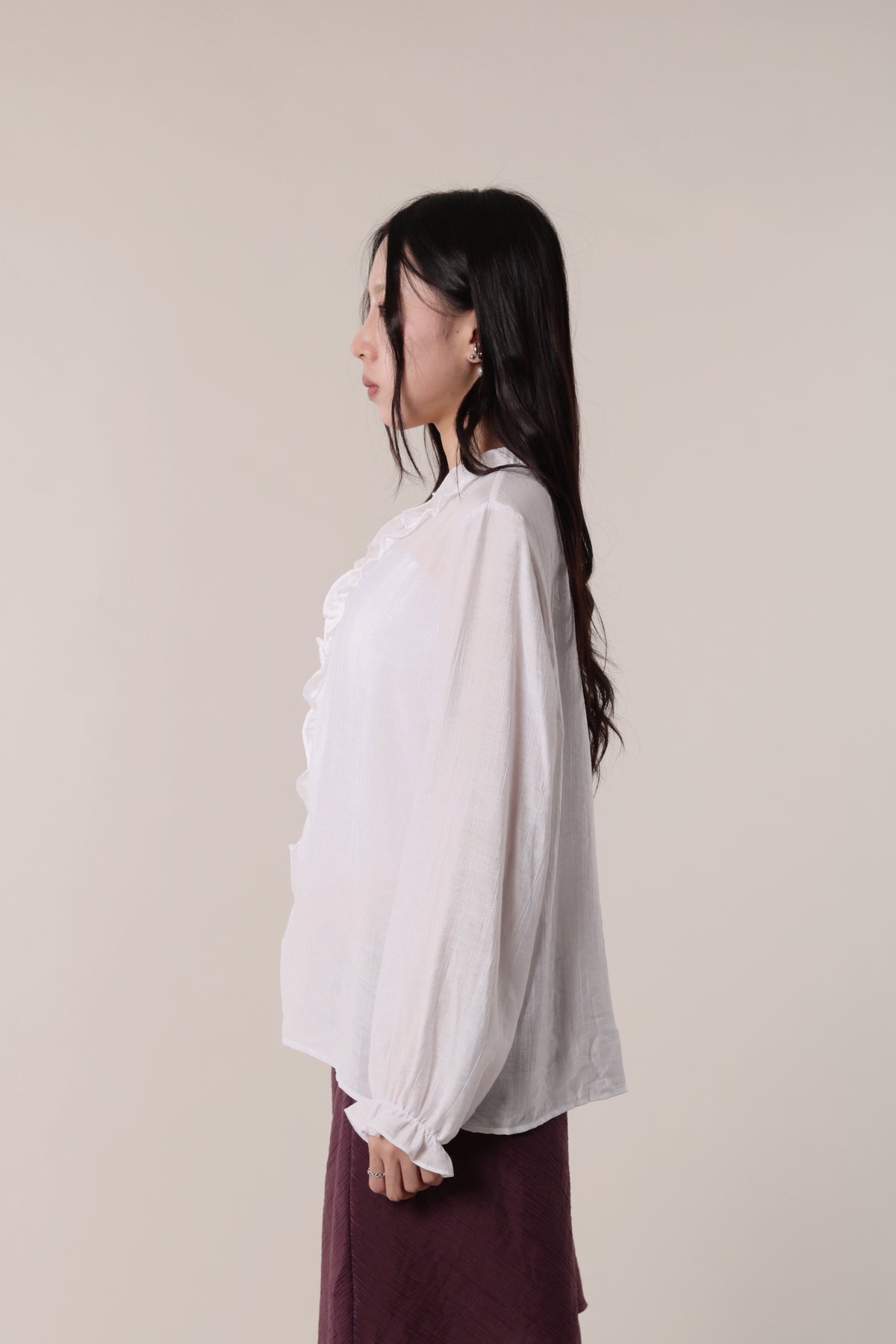Retro Ruffle Shirt (White)