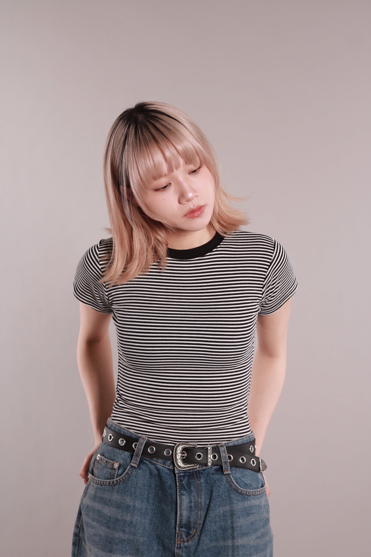 Basic Striped Tee (Black)