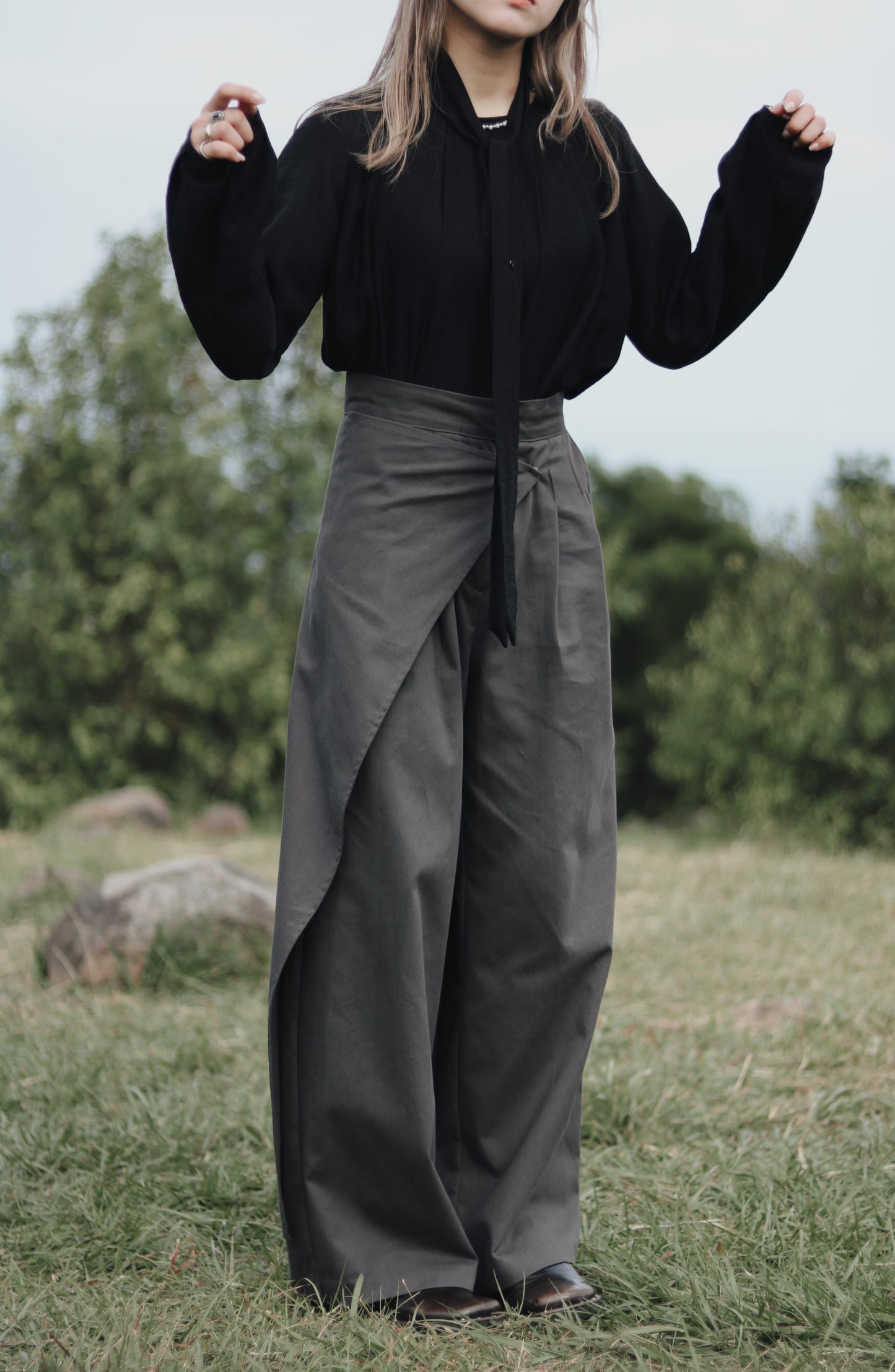 Layered Pants (Charcoal)