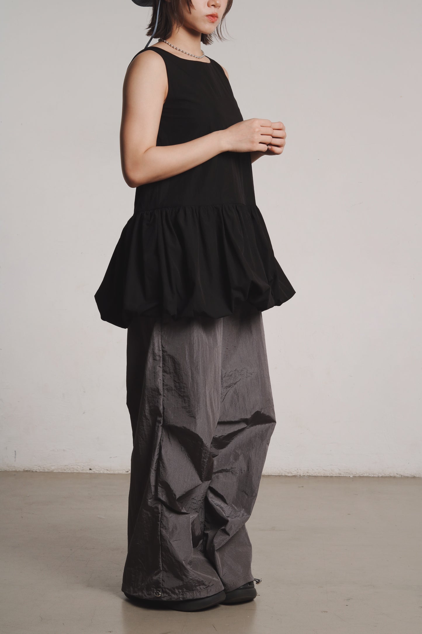 Bubble Cloud Mini Dress (Black)