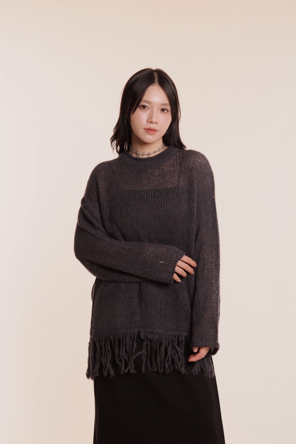 Soso Knit Top (Charcoal)