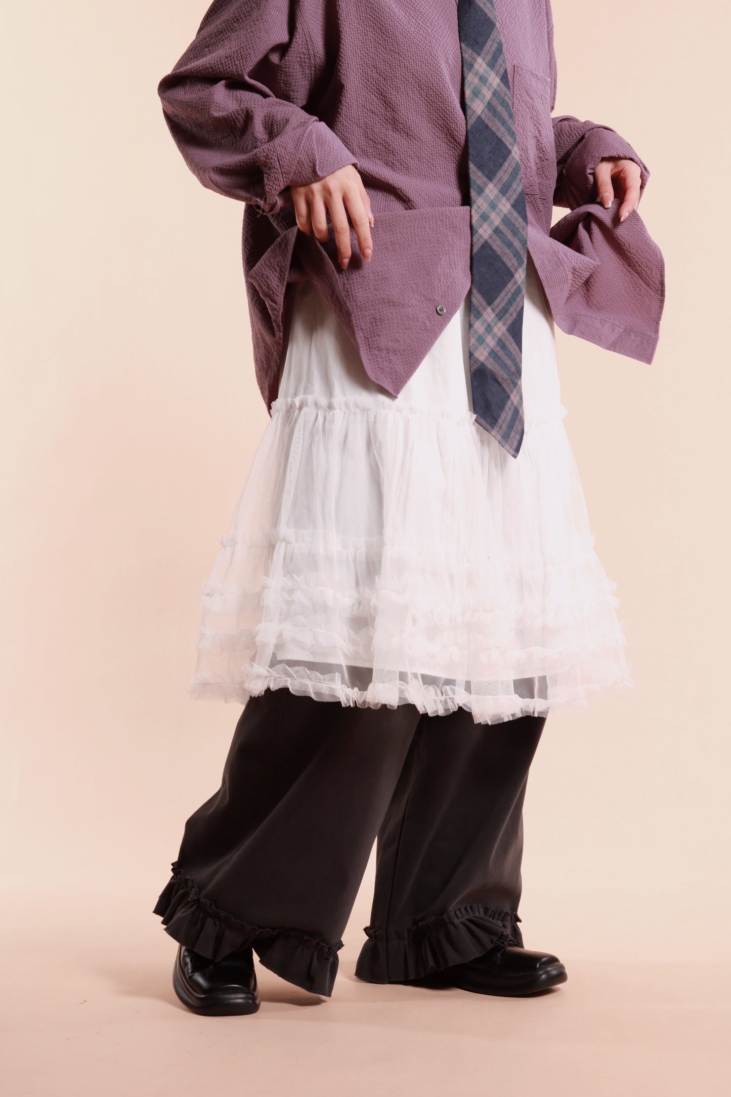 Doll Lace Ruffle Skirt (White)