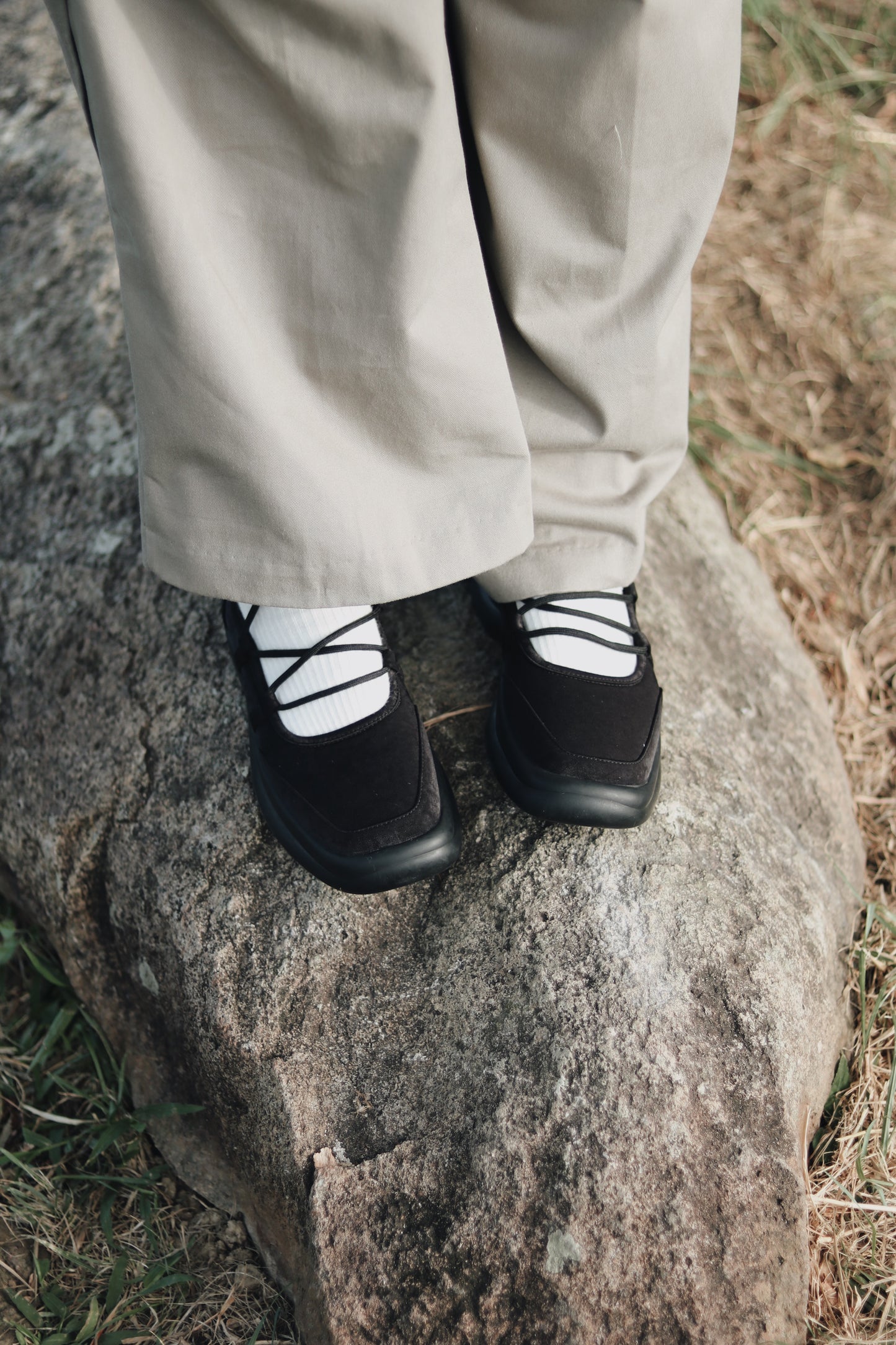 Doll Ballet Shoes (Black/Grey)